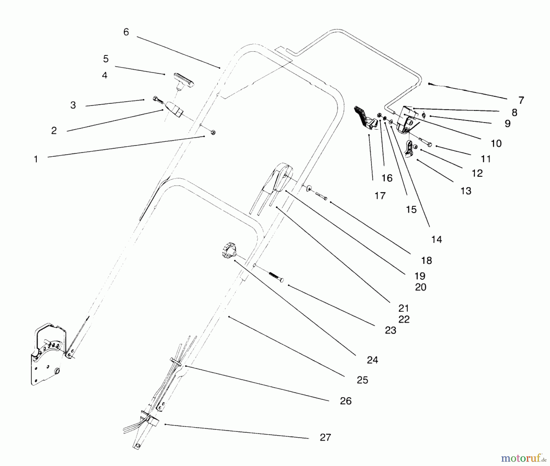 Toro Neu Mowers, Walk-Behind Seite 1 20444 - Toro Lawnmower, 1996 (6900001-6999999) HANDLE ASSEMBLY