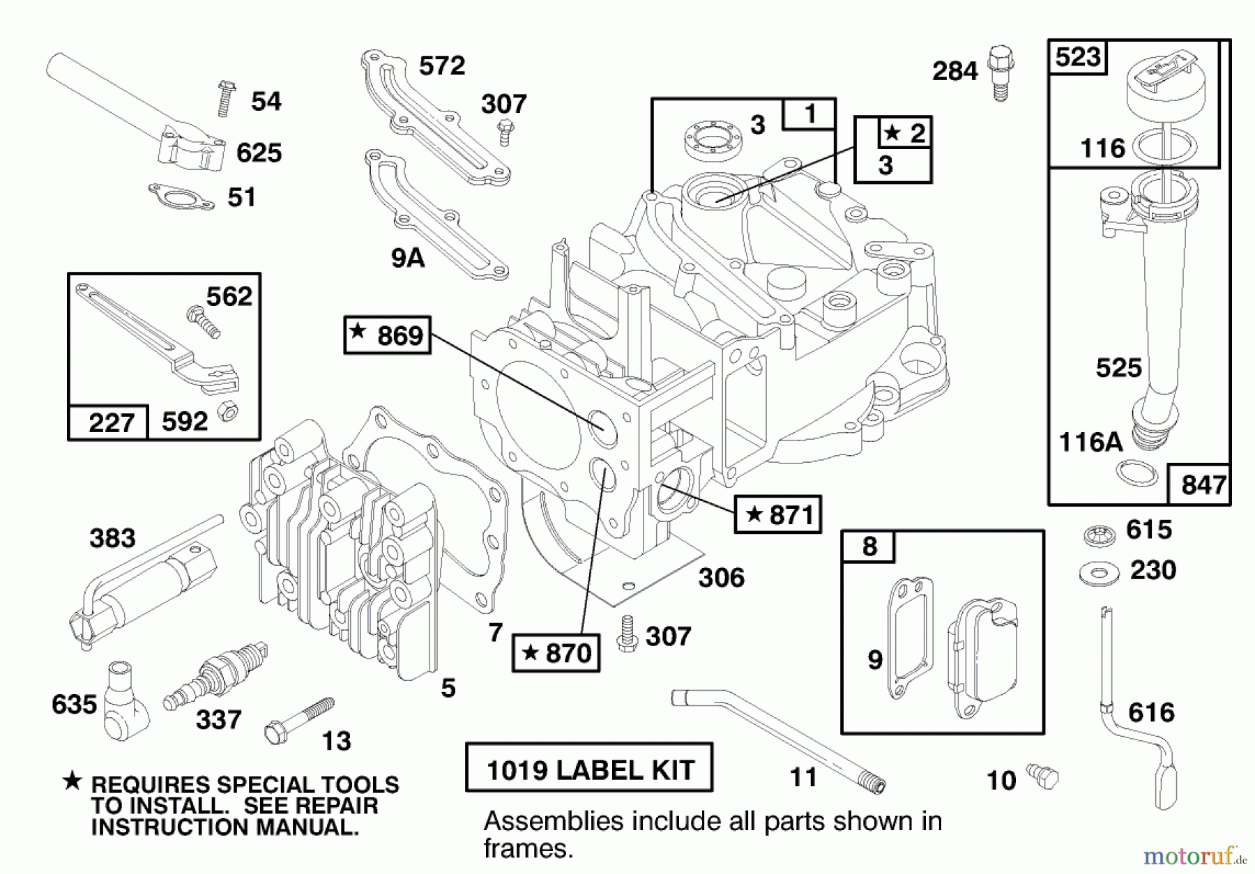 Toro Neu Mowers, Walk-Behind Seite 1 20445 - Toro Lawnmower, 1997 (7900001-7999999) ENGINE BRIGGS & STRATTON MODEL 12F802-1750-A1 #1