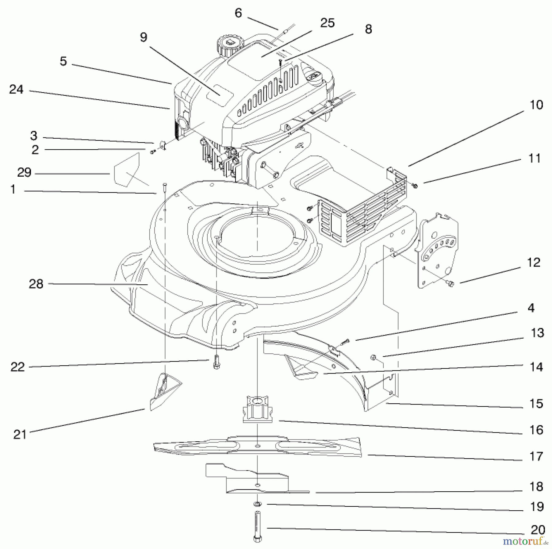 Toro Neu Mowers, Walk-Behind Seite 1 20449 - Toro Lawnmower, 1997 (7900001-7999999) ENGINE ASSEMBLY