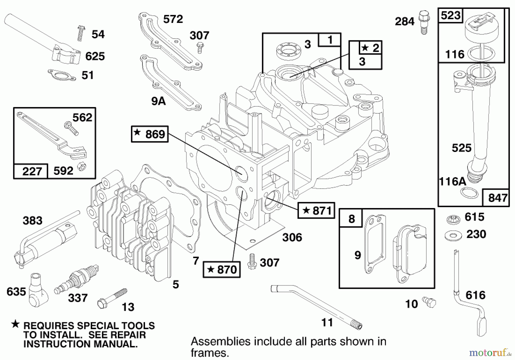 Toro Neu Mowers, Walk-Behind Seite 1 20452 (R-21S) - Toro Recycler Mower, R-21S, 1998 (8900001-8999999) ENGINE BRIGGS & STRATTON MODEL 12H802-1758-E1 #1