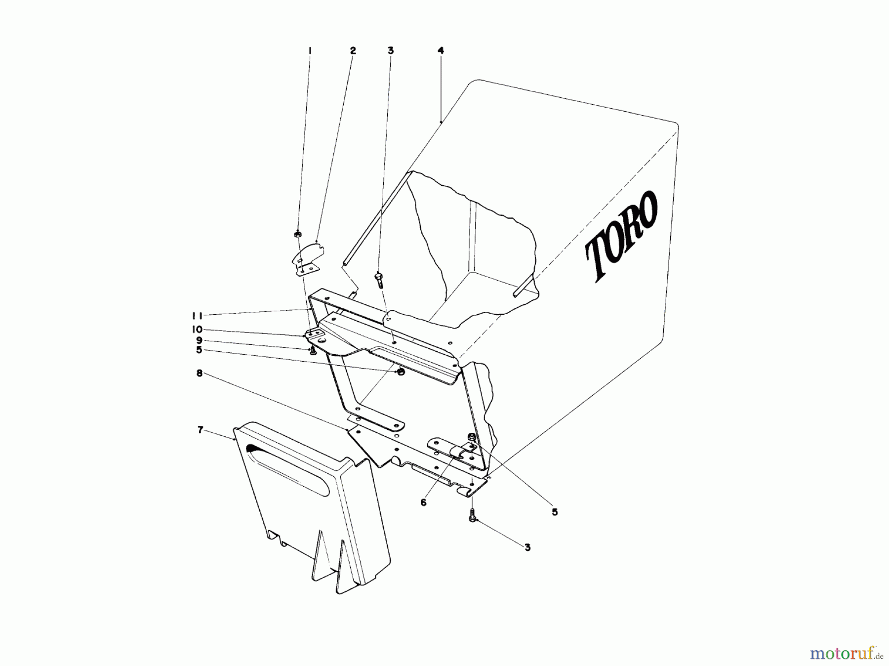 Toro Neu Mowers, Walk-Behind Seite 1 20456 - Toro Lawnmower, 1976 (6000001-6999999) GRASS BAG ASSEMBLY