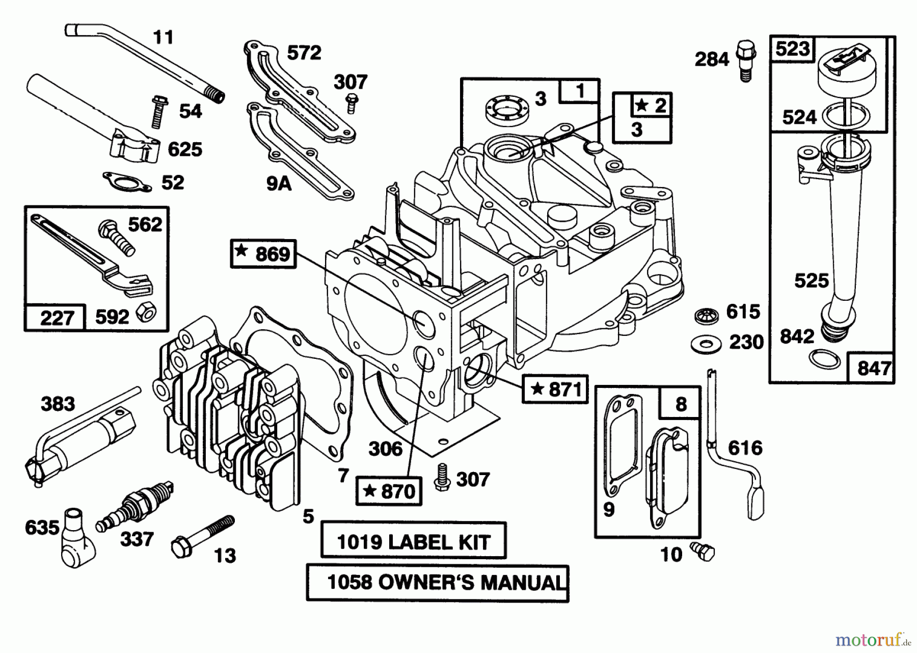 Toro Neu Mowers, Walk-Behind Seite 1 20462 - Toro Super Recycler Lawnmower, 1995 (5900001-5999999) ENGINE BRIGGS & STRATTON MODEL 128802-0615-01 #1