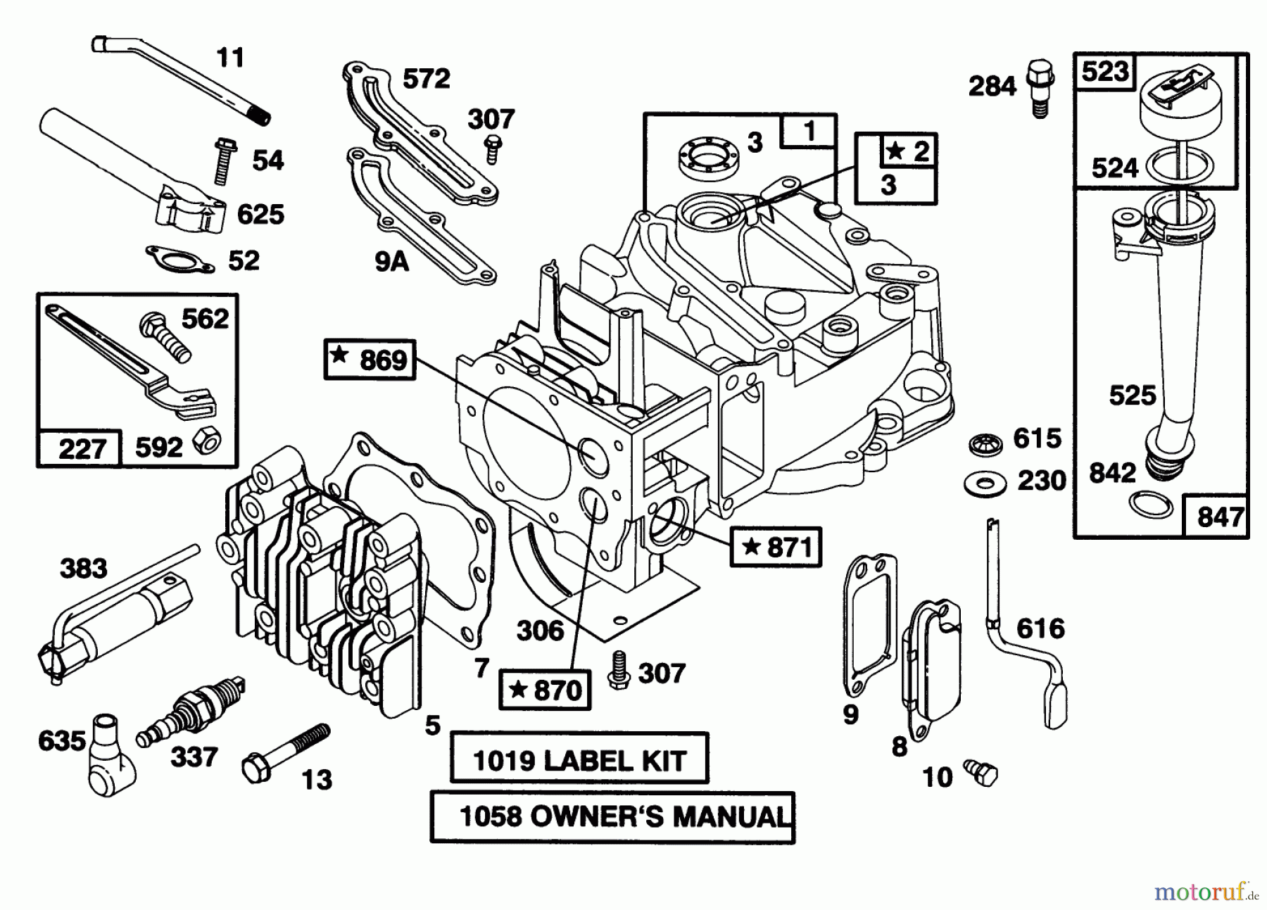 Toro Neu Mowers, Walk-Behind Seite 1 20462 - Toro Super Recycler Lawnmower, 1996 (6900001-6999999) ENGINE BRIGGS & STRATTON MODEL 128807-0658-01 #1