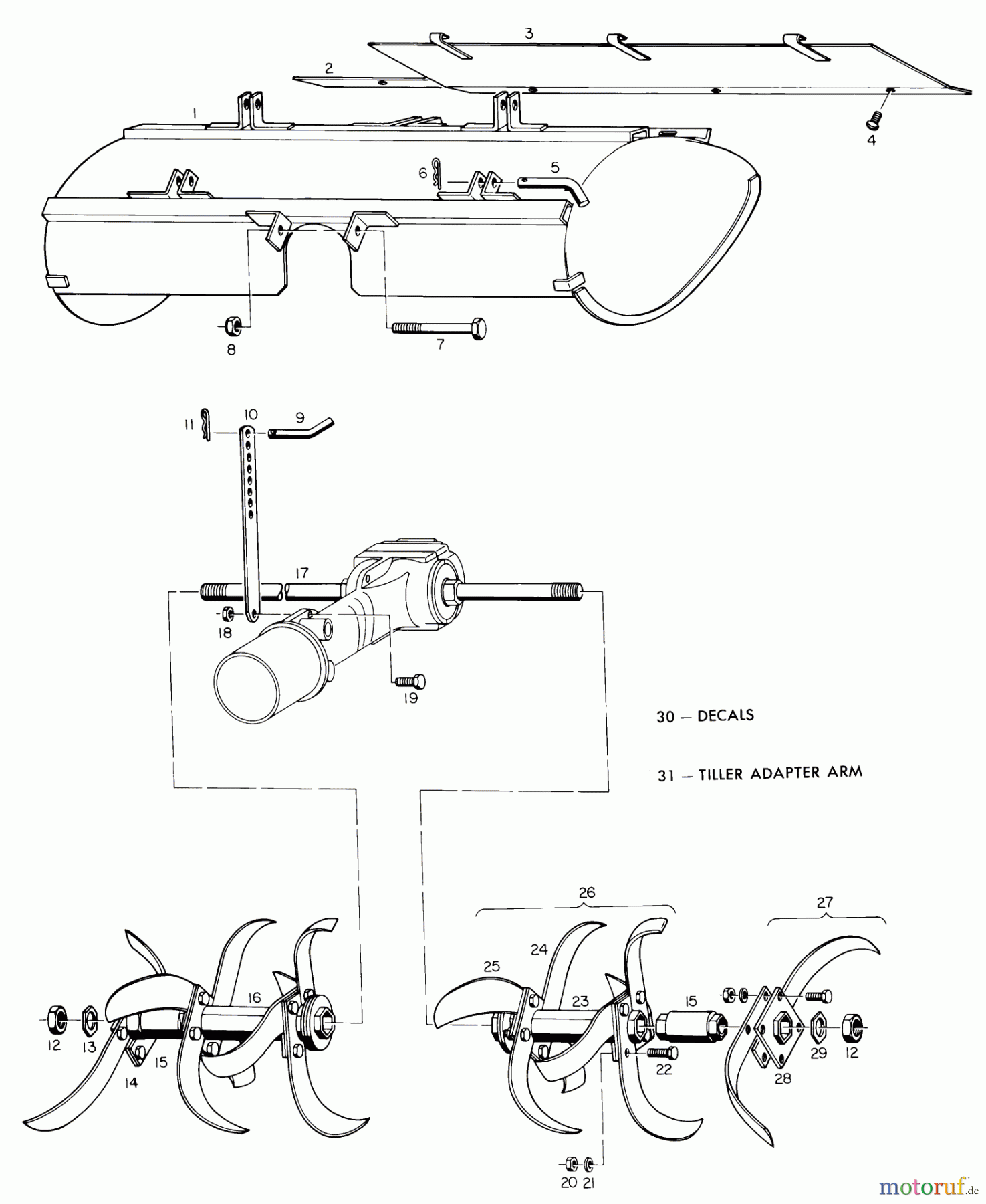 Toro Neu Accessories, Tiller/Cultivator 07-40TL01 - Toro 40