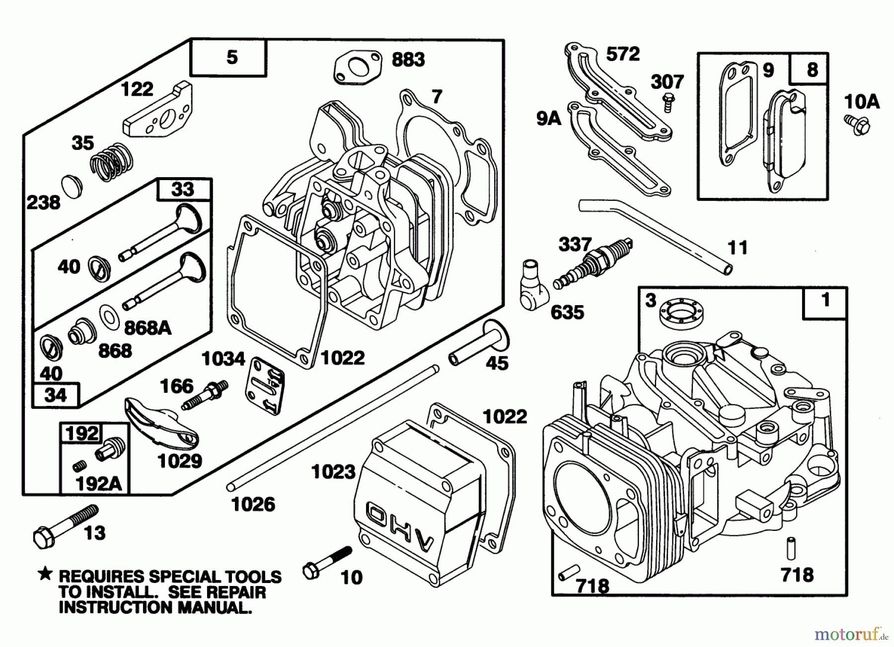 Toro Neu Mowers, Walk-Behind Seite 1 20464 - Toro Super Recycler Lawnmower, 1995 (5900001-5999999) ENGINE GTS 150 MODEL 97772-0318-A2 #1