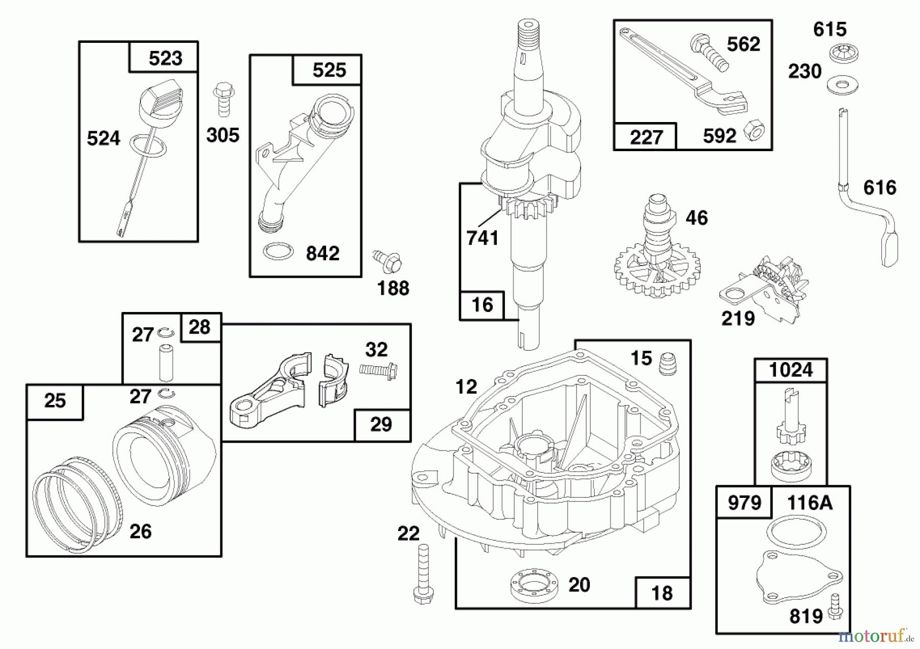 Toro Neu Mowers, Walk-Behind Seite 1 20465 - Toro Lawnmower, 1996 (6900001-6999999) ENGINE GTS 150 (MODEL NO. 20466 ONLY) #2