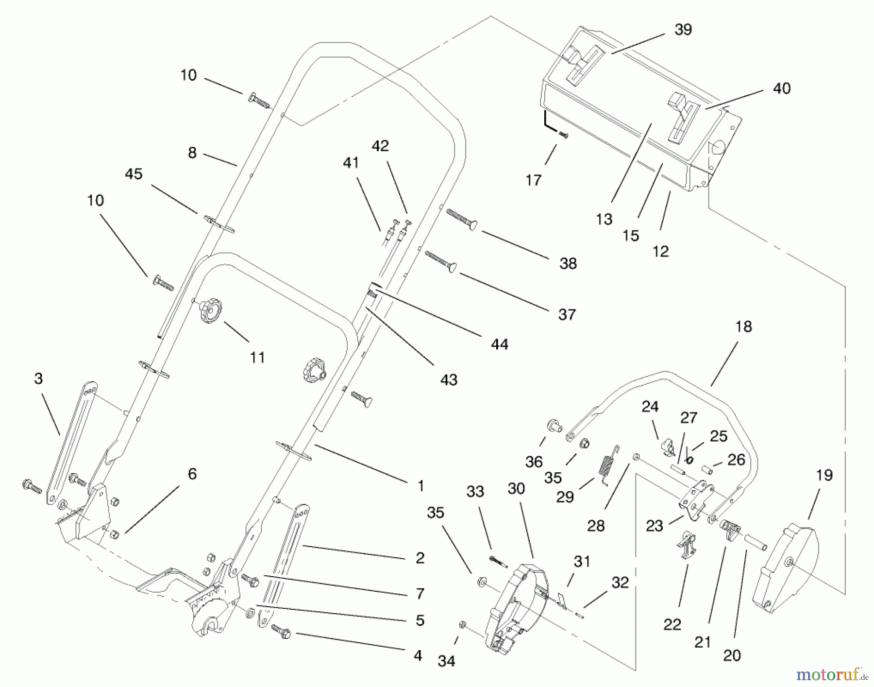 Toro Neu Mowers, Walk-Behind Seite 1 20465 - Toro Super Recycler Mower, 1997 (790000001-799999999) HANDLE ASSEMBLY