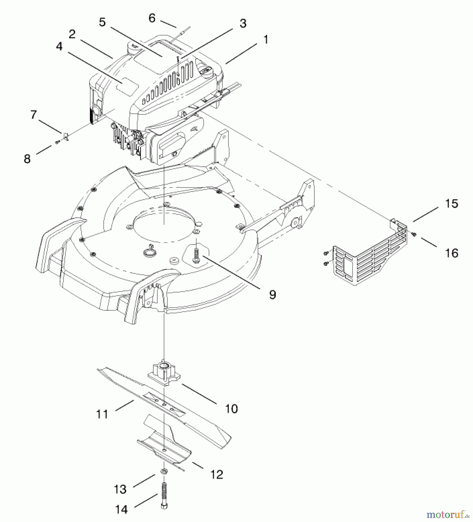 Toro Neu Mowers, Walk-Behind Seite 1 20469 - Toro Super Recycler Lawnmower, 1997 (7900001-7999999) ENGINE ASSEMBLY