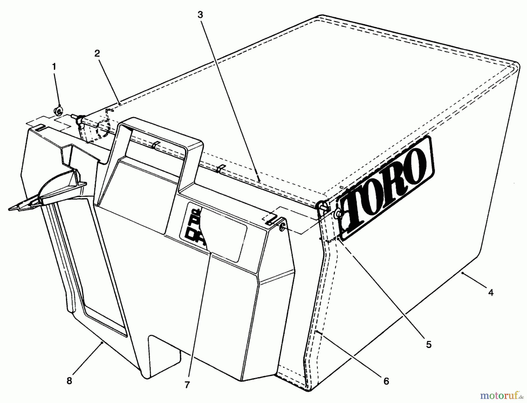 Toro Neu Mowers, Walk-Behind Seite 1 20472 - Toro Super Recycler Lawnmower, 1996 (6900001-6999999) BAG ASSEMBLY PART NO. 11-0189