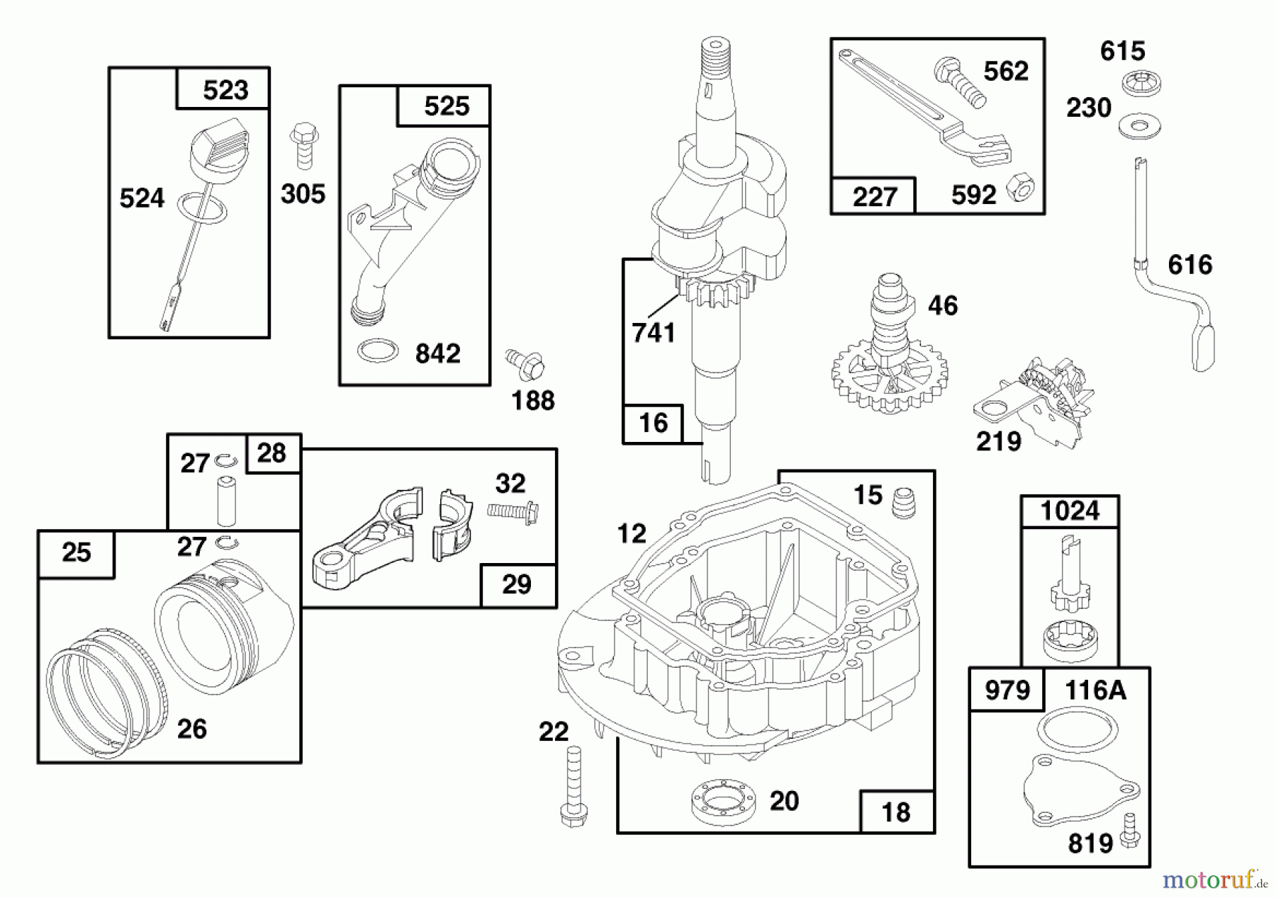 Toro Neu Mowers, Walk-Behind Seite 1 20475 - Toro Lawnmower, 1996 (6900001-6999999) ENGINE GTS 150 (MODEL NO. 20476 ONLY) #2