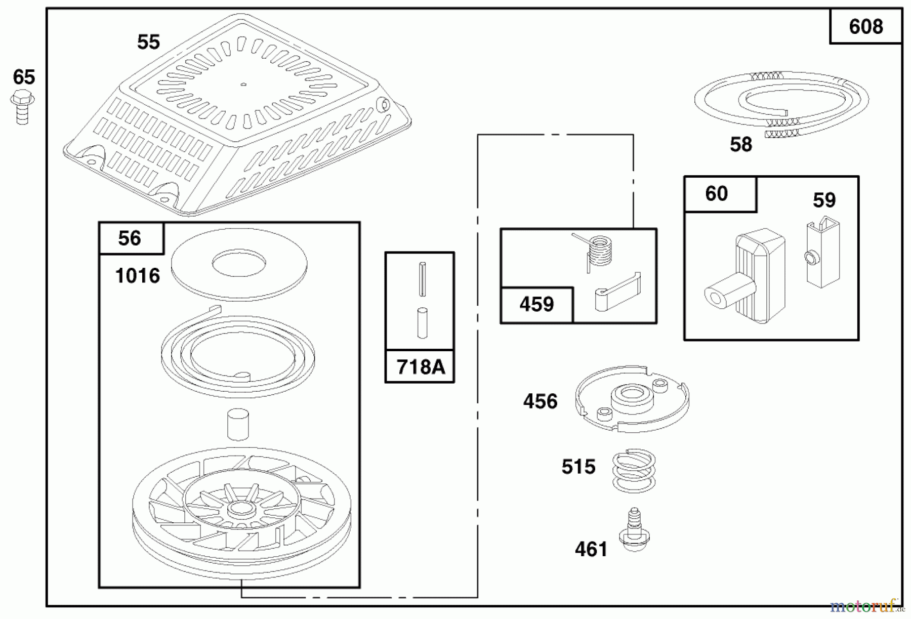 Toro Neu Mowers, Walk-Behind Seite 1 20476 - Toro Lawnmower, 1996 (6900001-6999999) ENGINE GTS 150 (MODEL NO. 20476 ONLY) #5