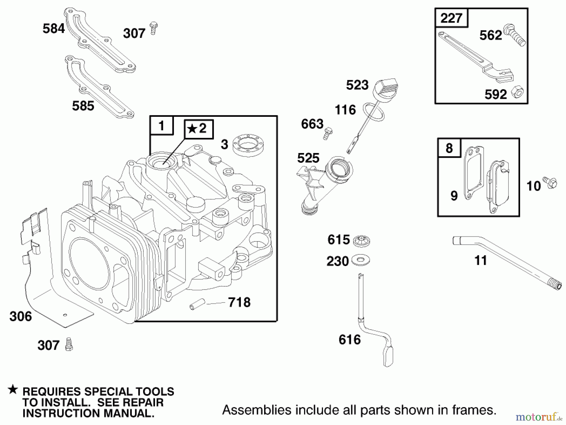 Toro Neu Mowers, Walk-Behind Seite 1 20487 (SR-21OSBB) - Toro Super Recycler Mower, SR-21OSBB, 1998 (8900001-8999999) ENGINE GTS-200 #1