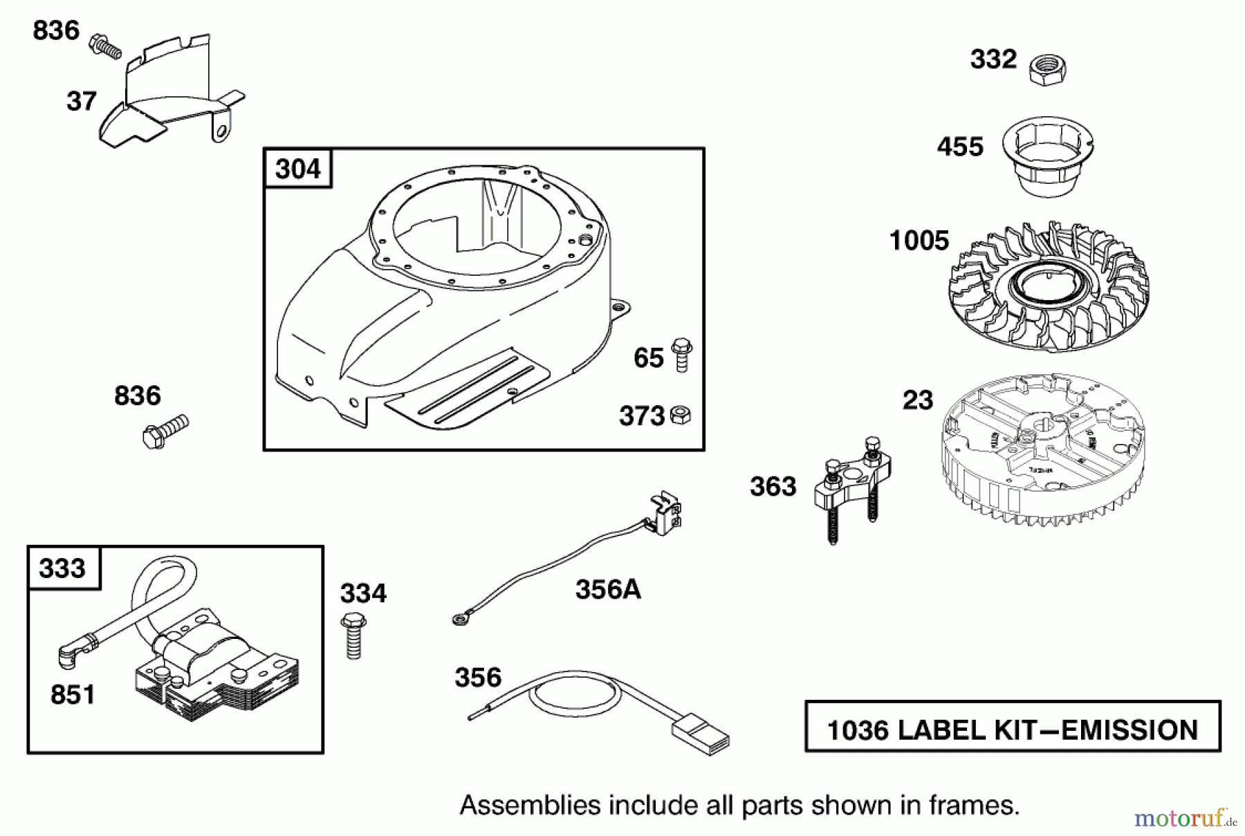 Toro Neu Mowers, Walk-Behind Seite 1 20487 (SR-21OSBB) - Toro Super Recycler Mower, SR-21OSBB, 2001 (210000001-210999999) BLOWER HOUSING AND FLYWHEEL ASSEMBLY