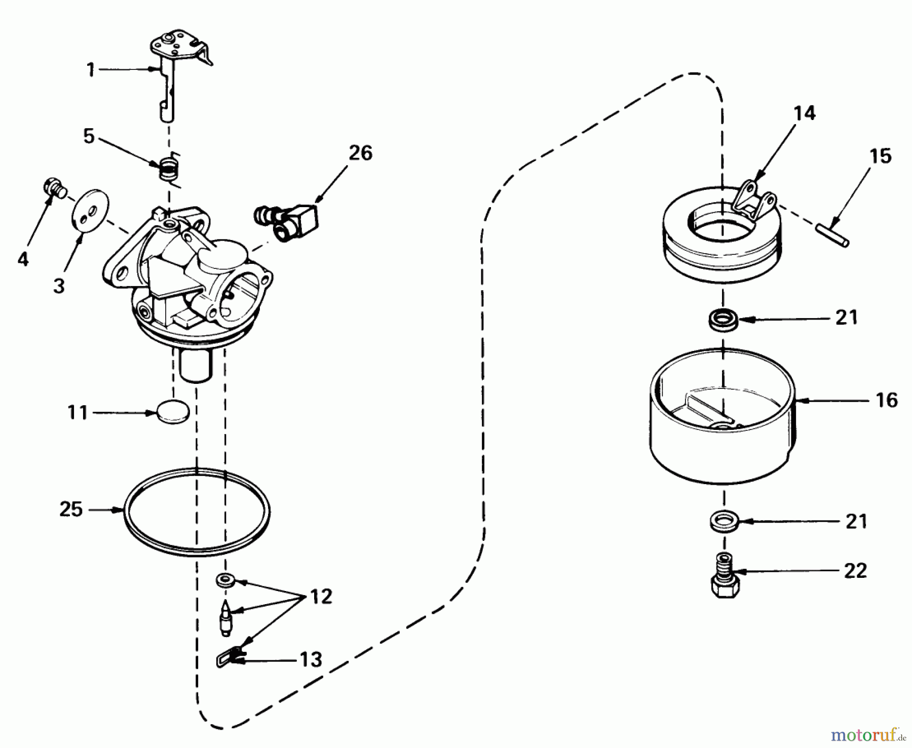 Toro Neu Mowers, Walk-Behind Seite 1 20696 - Toro Lawnmower, 1976 (6000001-7999999) CARBURETOR NO. 631831