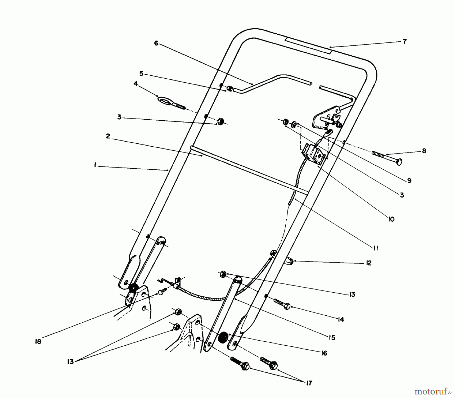 Toro Neu Mowers, Walk-Behind Seite 1 20511 - Toro Lawnmower, 1989 (9000001-9999999) HANDLE ASSEMBLY