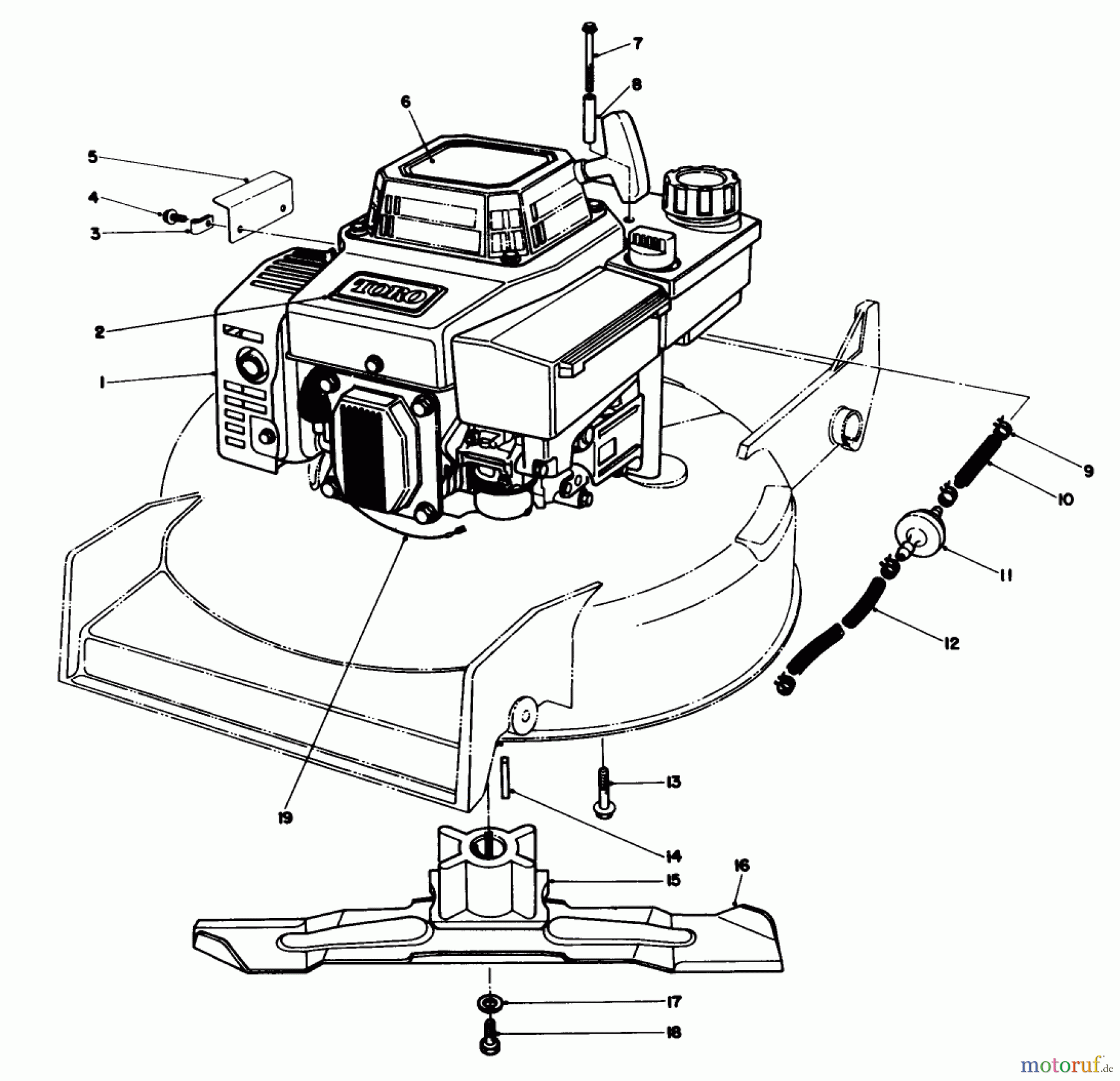 Toro Neu Mowers, Walk-Behind Seite 1 20522C - Toro Lawnmower, 1986 (6000001-6999999) ENGINE ASSEMBLY #1