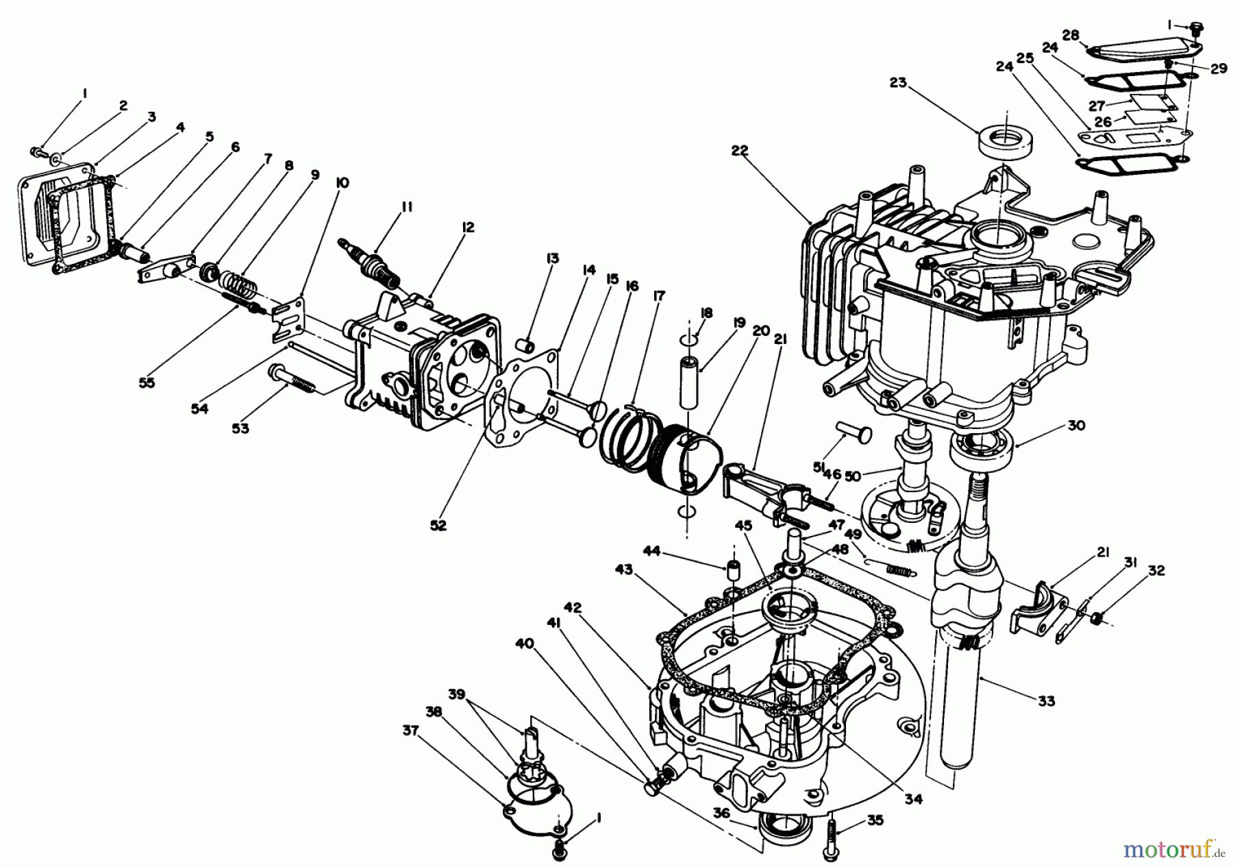 Toro Neu Mowers, Walk-Behind Seite 1 20522C - Toro Lawnmower, 1987 (7000001-7999999) ENGINE ASSEMBLY (ENGINE MODEL NO. VMG6) #2