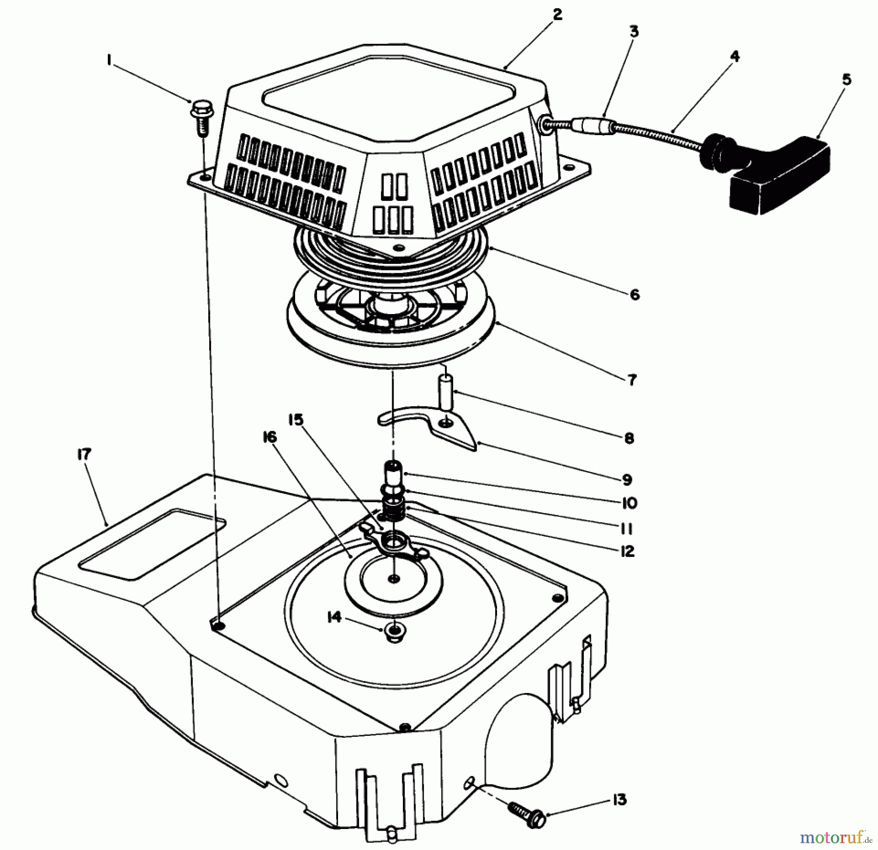 Toro Neu Mowers, Walk-Behind Seite 1 20526 - Toro Lawnmower, 1986 (6000001-6999999) RECOIL ASSEMBLY