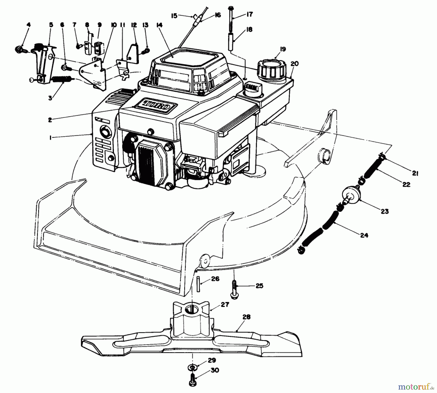 Toro Neu Mowers, Walk-Behind Seite 1 20526 - Toro Lawnmower, 1987 (7000001-7999999) ENGINE ASSEMBLY (MODEL NO. VMG6) #1