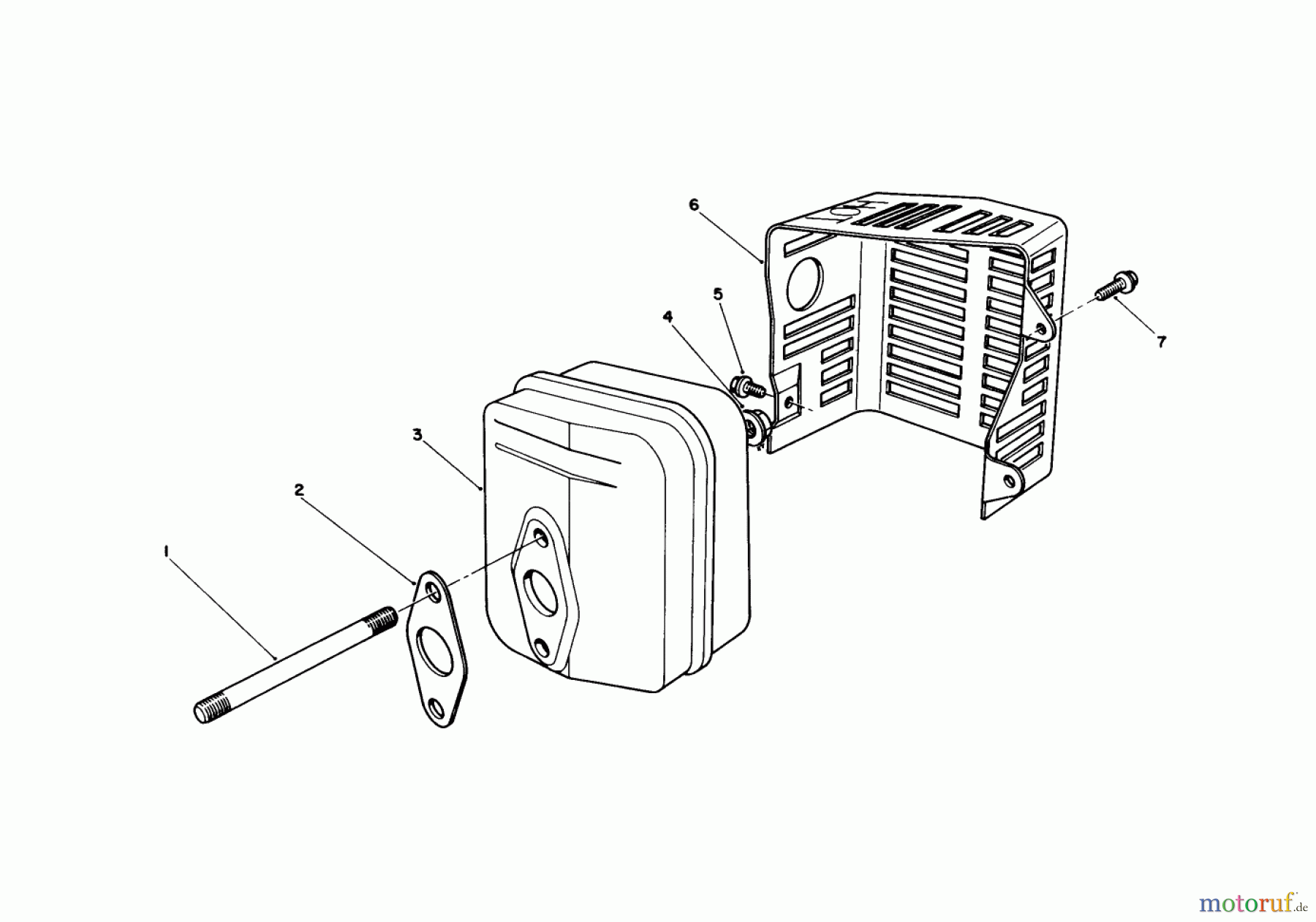 Toro Neu Mowers, Walk-Behind Seite 1 20526 - Toro Lawnmower, 1988 (8000001-8999999) MUFFLER ASSEMBLY (MODEL NO. VMH7)