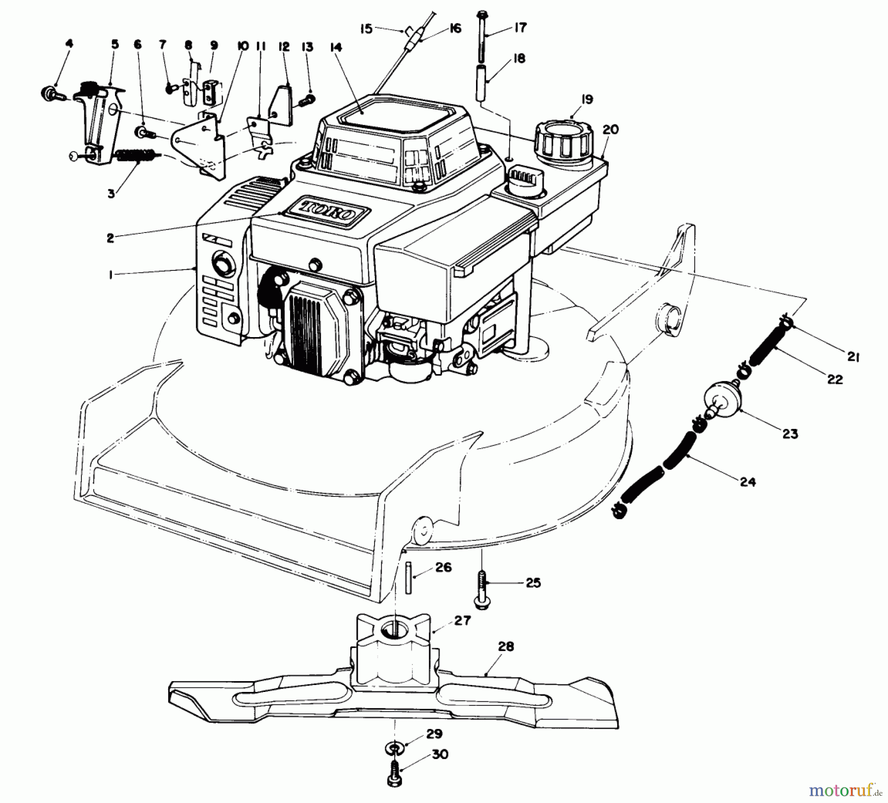 Toro Neu Mowers, Walk-Behind Seite 1 20526C - Toro Lawnmower, 1987 (7000001-7999999) ENGINE ASSEMBLY (MODEL NO. VMG6) #1