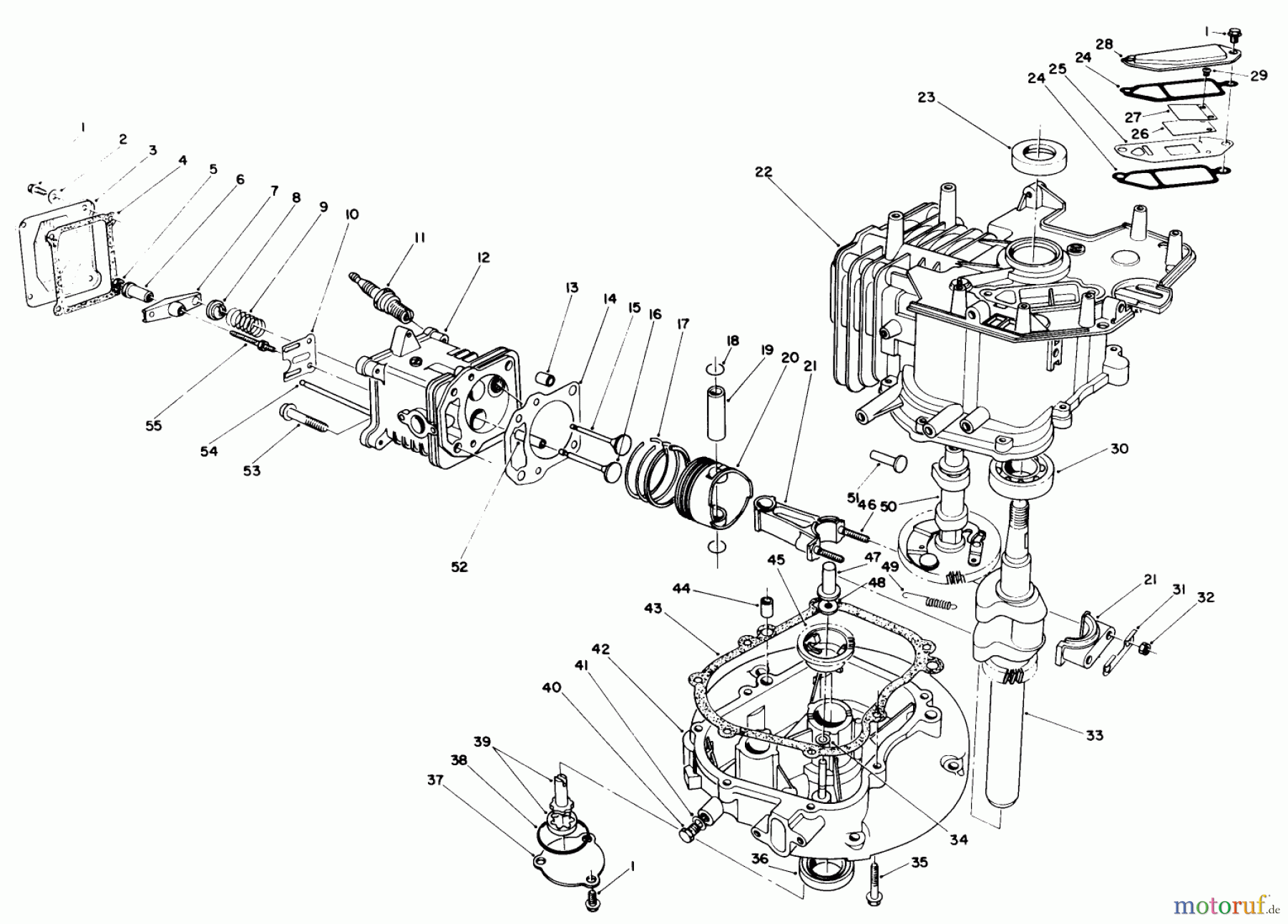 Toro Neu Mowers, Walk-Behind Seite 1 20526C - Toro Lawnmower, 1987 (7000001-7999999) ENGINE ASSEMBLY (MODEL NO. VMG6) #2