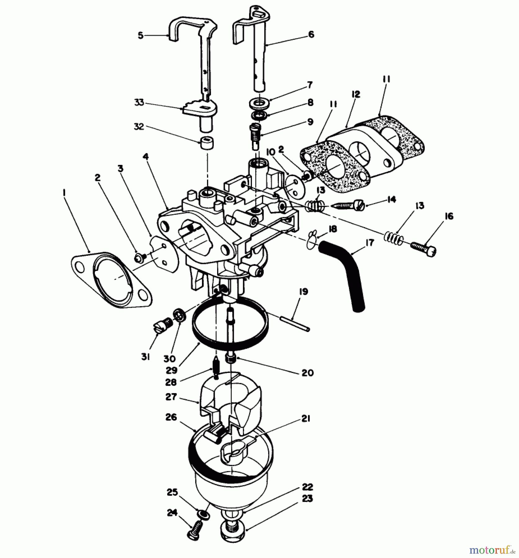 Toro Neu Mowers, Walk-Behind Seite 1 20526C - Toro Lawnmower, 1988 (8000001-8999999) CARBURETOR ASSEMBLY (MODEL NO. VMH7)