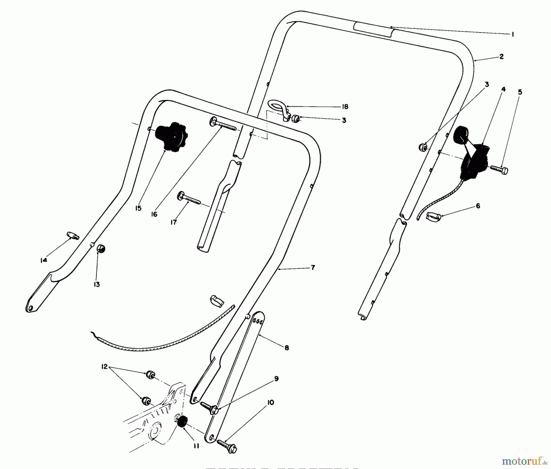Toro Neu Mowers, Walk-Behind Seite 1 20531 - Toro Lawnmower, 1988 (8000001-8999999) HANDLE ASSEMBLY