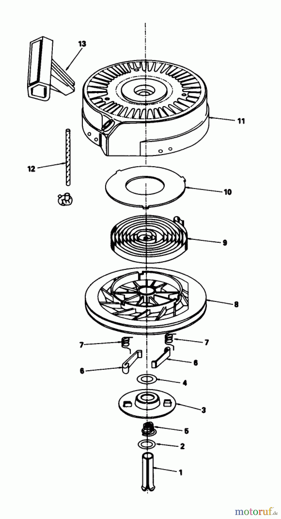 Toro Neu Mowers, Walk-Behind Seite 1 20532 - Toro Lawnmower, 1989 (9000001-9999999) REWIND STARTER NO. 590635