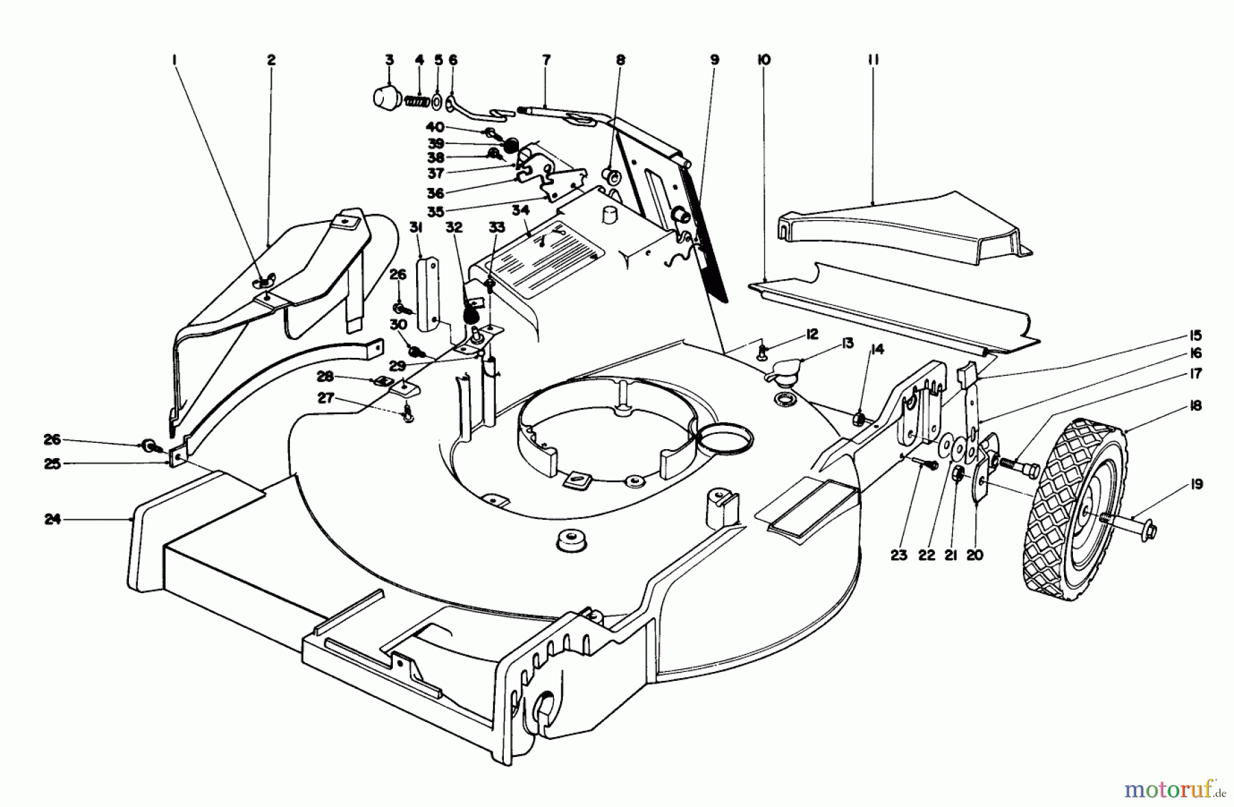 Toro Neu Mowers, Walk-Behind Seite 1 20550 - Toro Lawnmower, 1975 (5000001-5999999) HOUSING ASSEMBLY