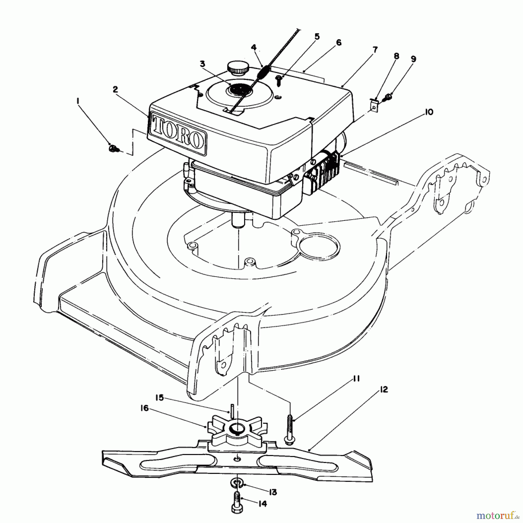 Toro Neu Mowers, Walk-Behind Seite 1 20560 - Toro Lawnmower, 1983 (3000001-3999999) ENGINE ASSEMBLY