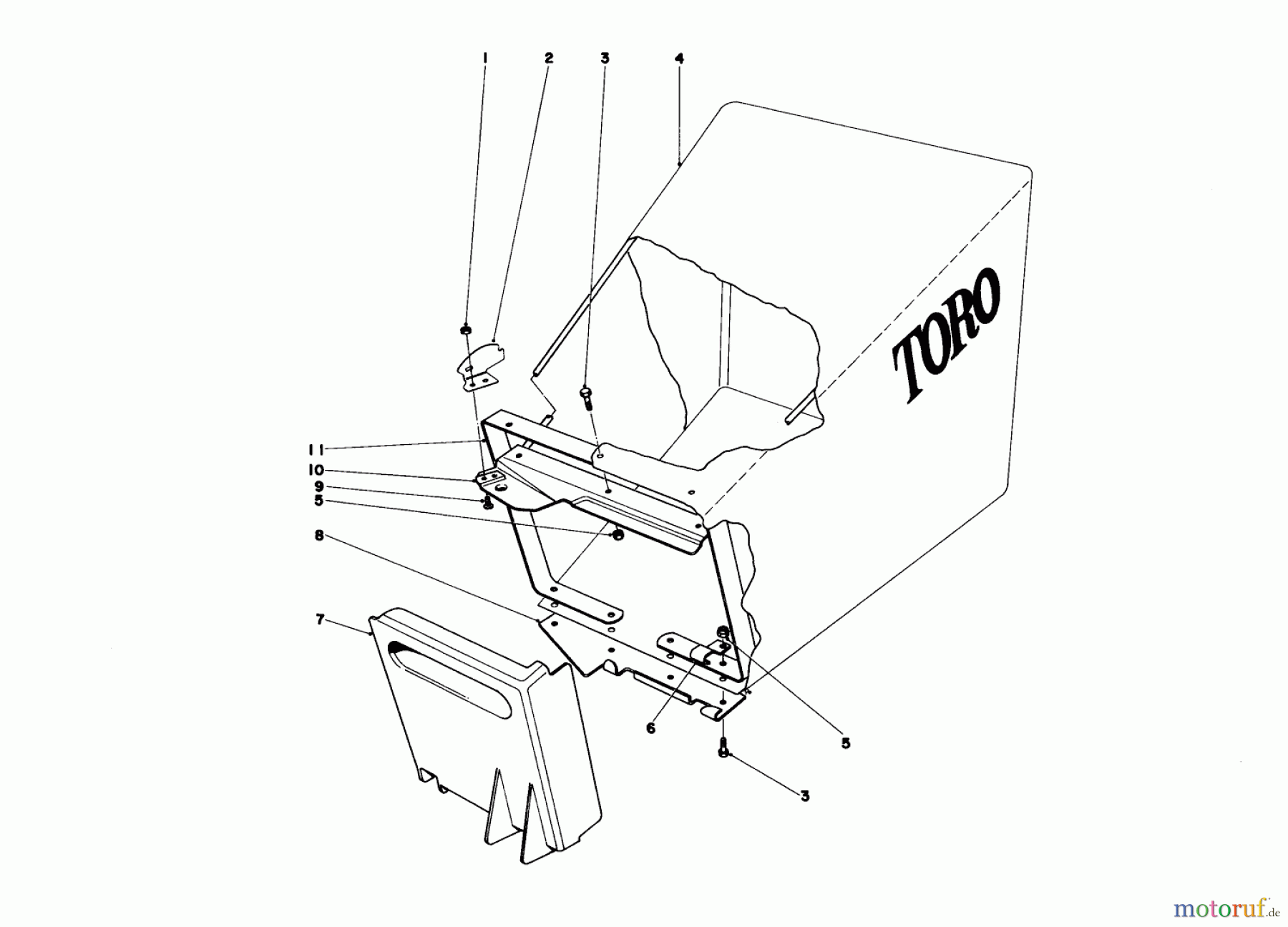Toro Neu Mowers, Walk-Behind Seite 1 20562 - Toro Lawnmower, 1976 (6000001-6999999) GRASS BAG ASSEMBLY
