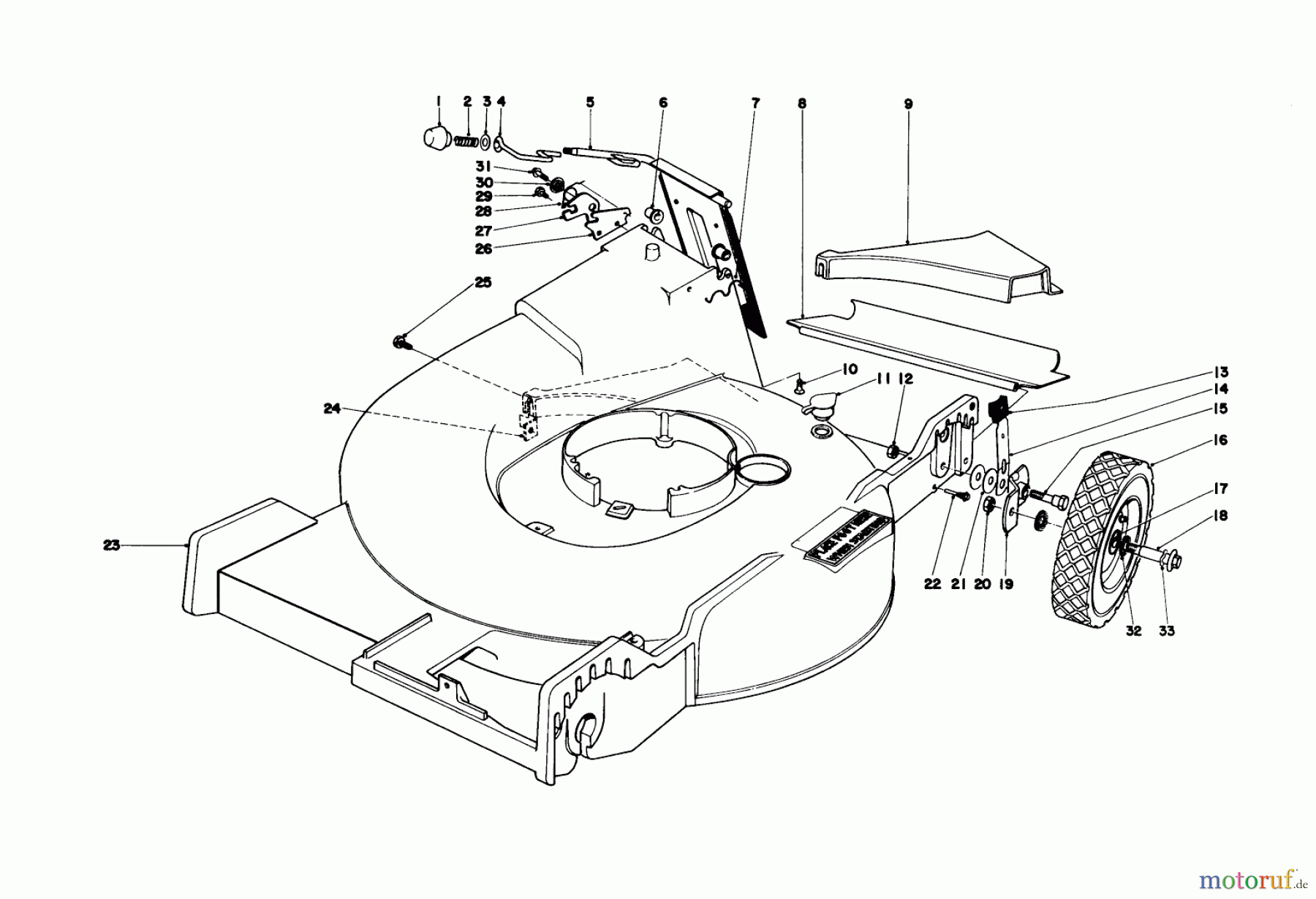 Toro Neu Mowers, Walk-Behind Seite 1 20562 - Toro Lawnmower, 1976 (6000001-6999999) HOUSING ASSEMBLY