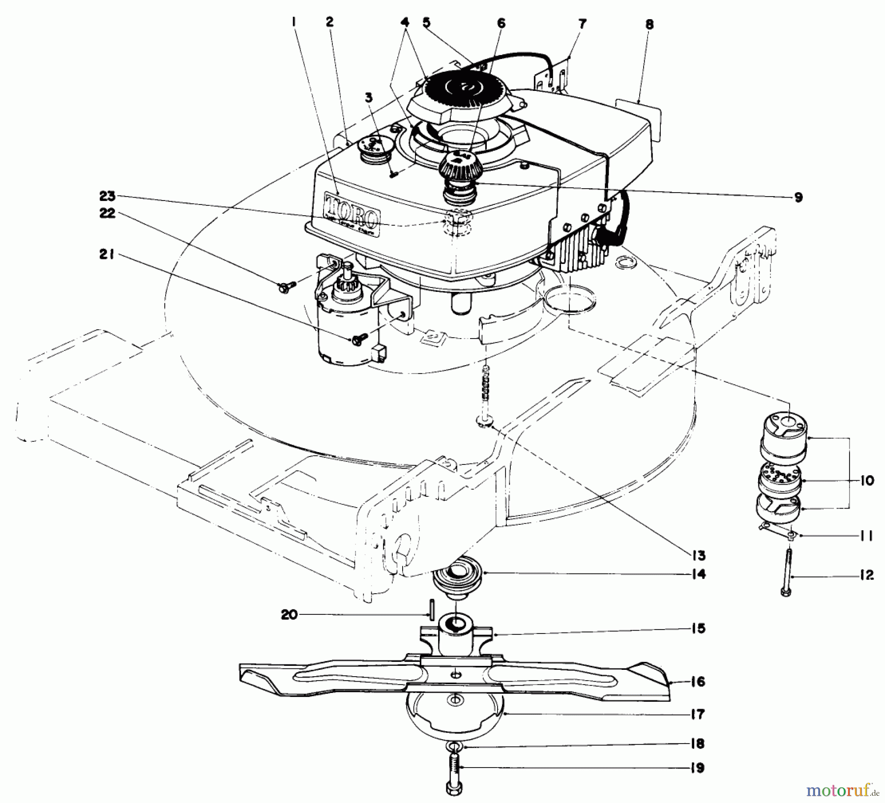 Toro Neu Mowers, Walk-Behind Seite 1 20562 - Toro Lawnmower, 1977 (7000001-7999999) ENGINE ASSEMBLY (MODEL NO. 20673)