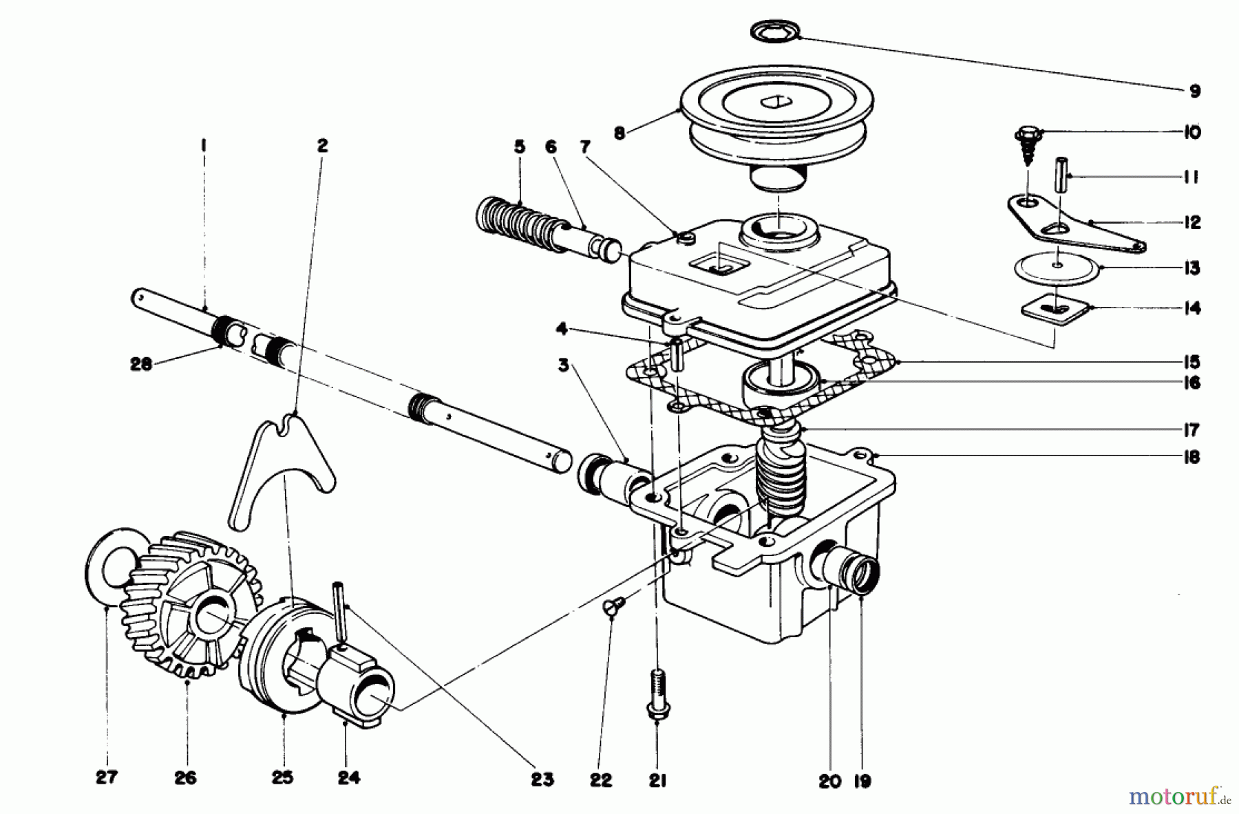 Toro Neu Mowers, Walk-Behind Seite 1 20562 - Toro Lawnmower, 1977 (7000001-7999999) GEAR CASE ASSEMBLY