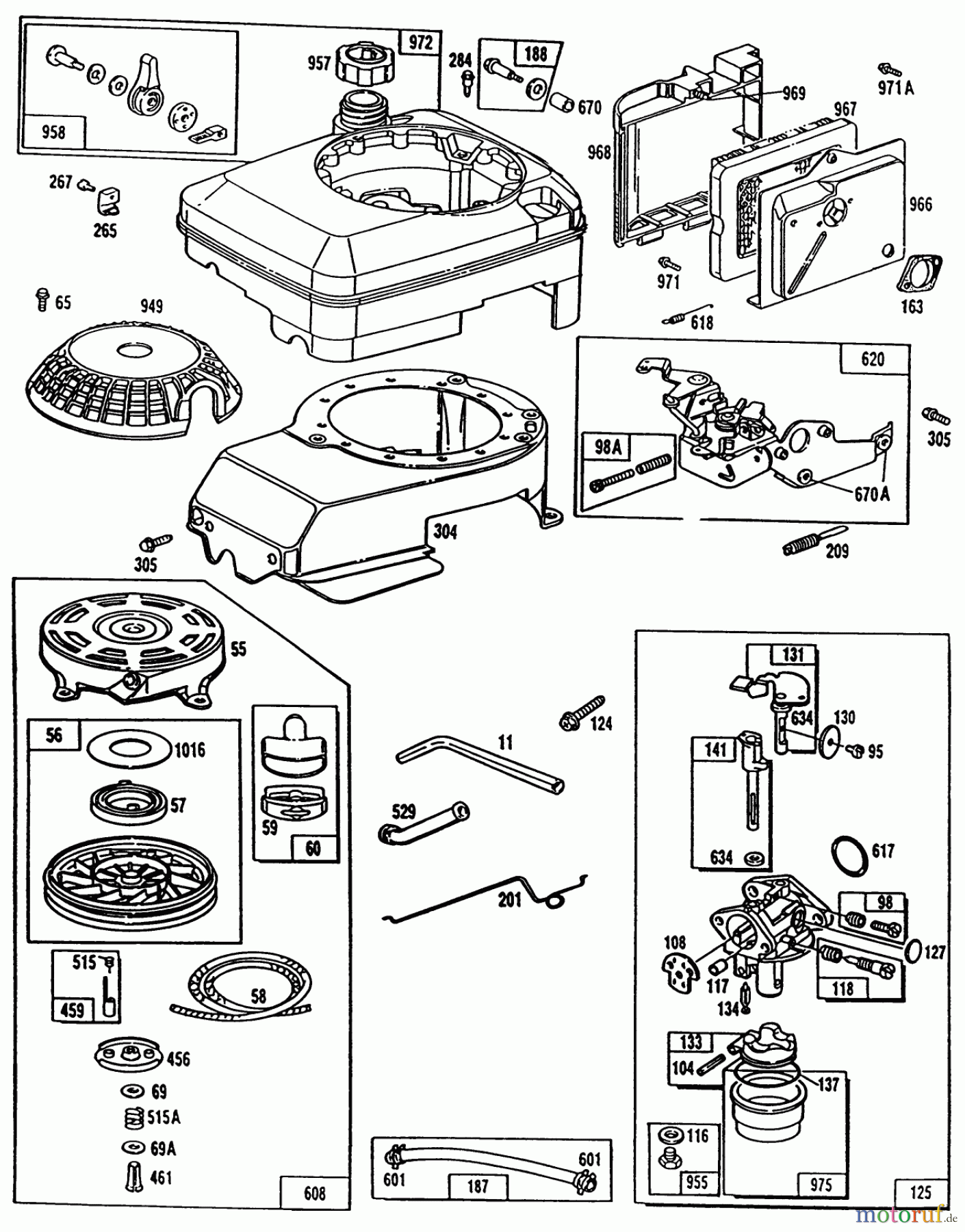 Toro Neu Mowers, Walk-Behind Seite 1 20563 - Toro Lawnmower, 1990 (0000001-0999999) ENGINE BRIGGS & STRATTON MODEL NO. 124702-3115-01 #2