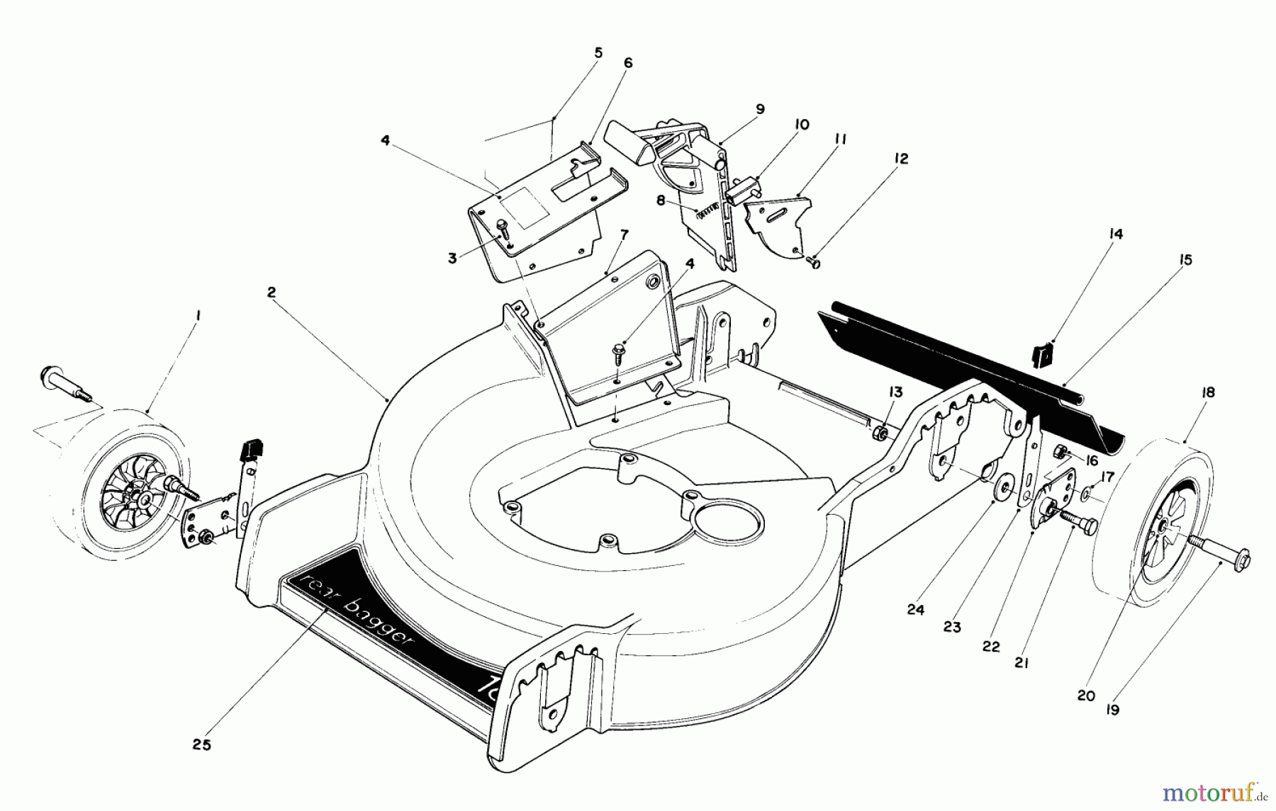 Toro Neu Mowers, Walk-Behind Seite 1 20574 - Toro Lawnmower, 1983 (3000001-3999999) HOUSING ASSEMBLY