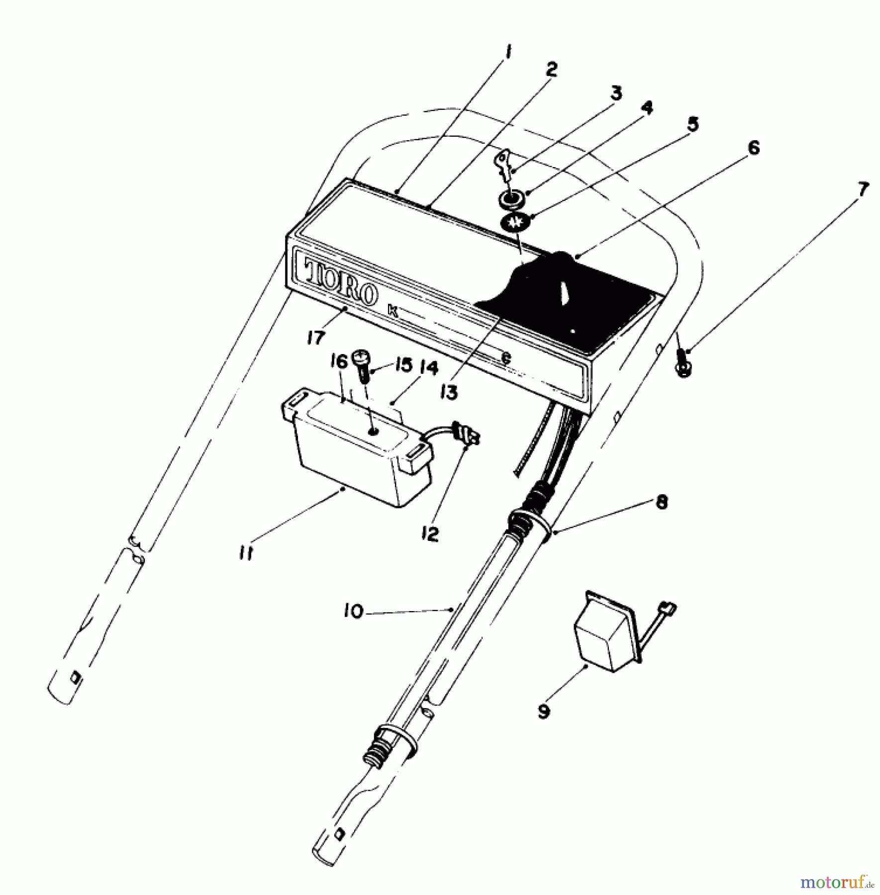 Toro Neu Mowers, Walk-Behind Seite 1 20574 - Toro Lawnmower, 1984 (4000001-4999999) CONTROL PANEL ASSEMBLY