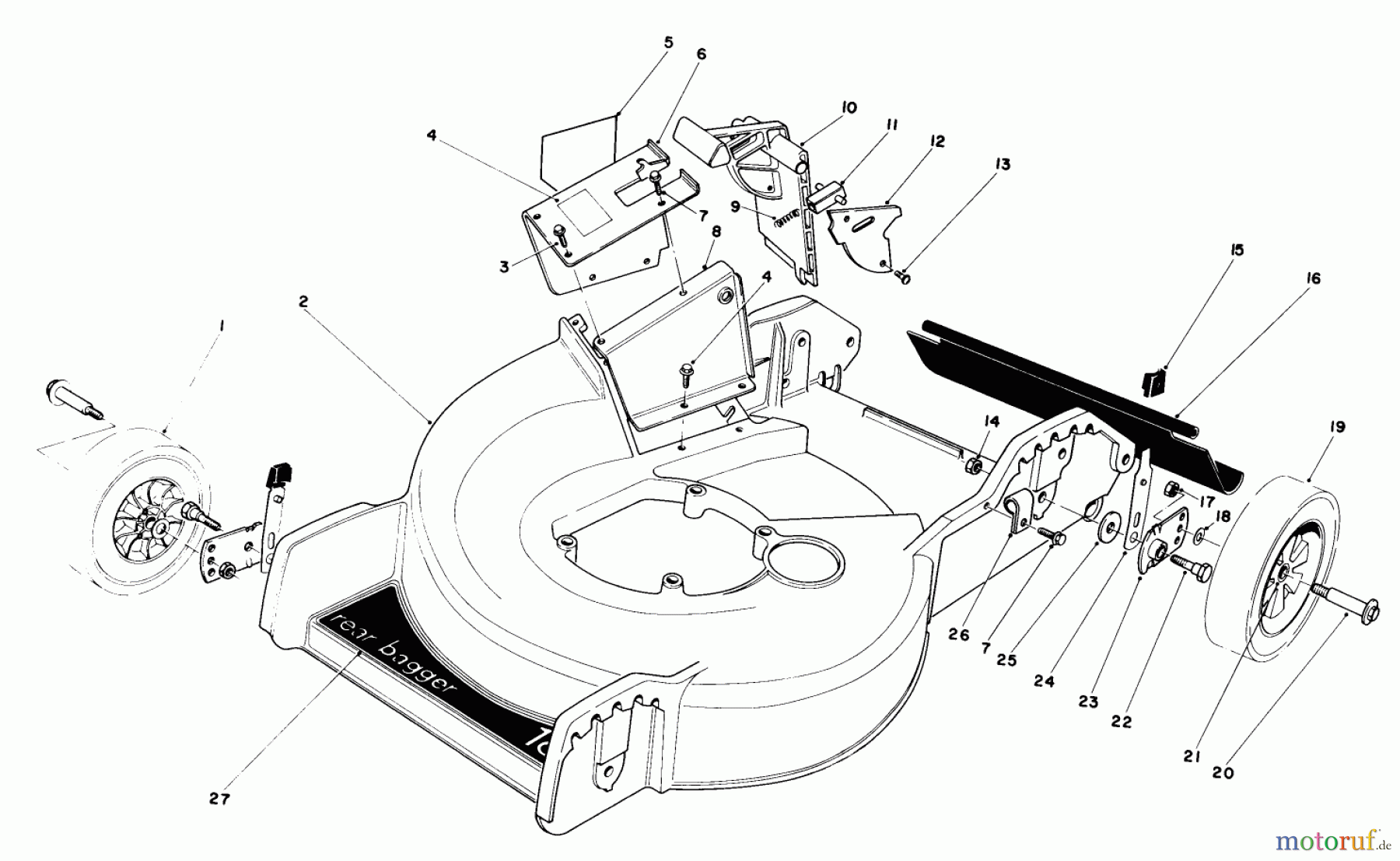 Toro Neu Mowers, Walk-Behind Seite 1 20574 - Toro Lawnmower, 1984 (4000001-4999999) HOUSING ASSEMBLY
