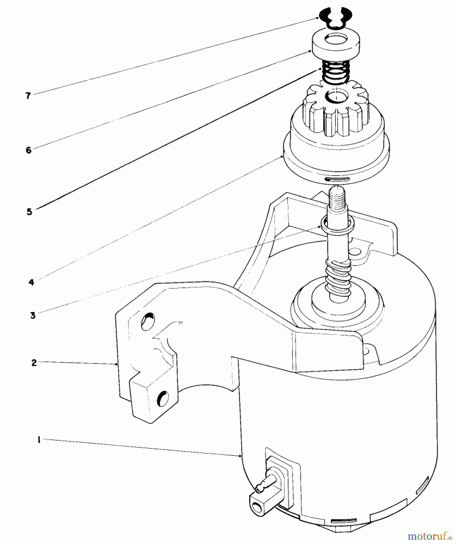 Toro Neu Mowers, Walk-Behind Seite 1 20574 - Toro Lawnmower, 1984 (4000001-4999999) STARTER ASSEMBLY