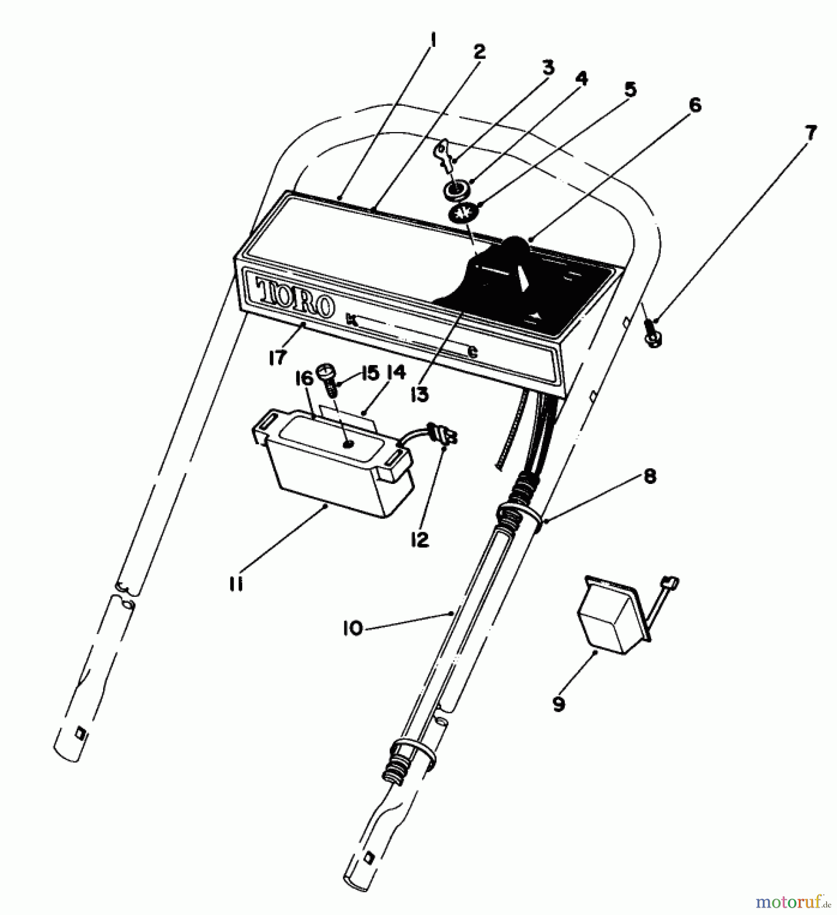 Toro Neu Mowers, Walk-Behind Seite 1 20574 - Toro Lawnmower, 1985 (5000001-5999999) CONTROL PANEL ASSEMBLY