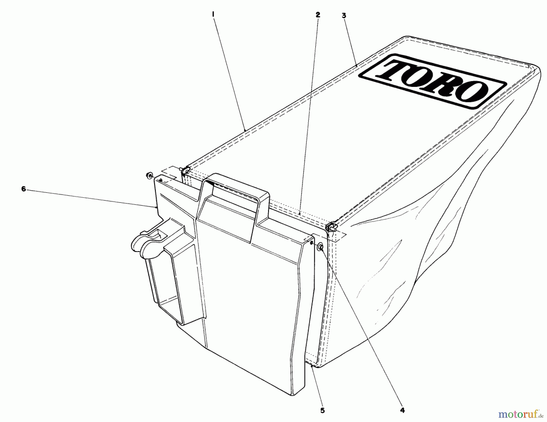 Toro Neu Mowers, Walk-Behind Seite 1 20574 - Toro Lawnmower, 1985 (5000001-5999999) GRASS BAG ASSEMBLY NO. 11-9469