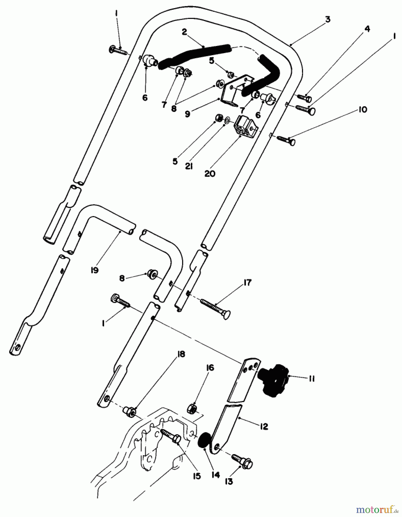 Toro Neu Mowers, Walk-Behind Seite 1 20574 - Toro Lawnmower, 1985 (5000001-5999999) HANDLE ASSEMBLY