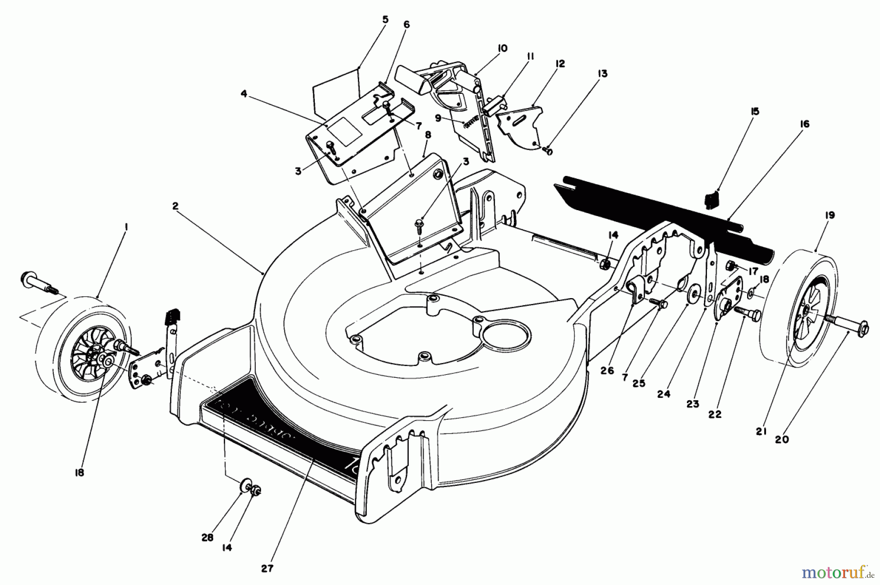 Toro Neu Mowers, Walk-Behind Seite 1 20574 - Toro Lawnmower, 1985 (5000001-5999999) HOUSING ASSEMBLY