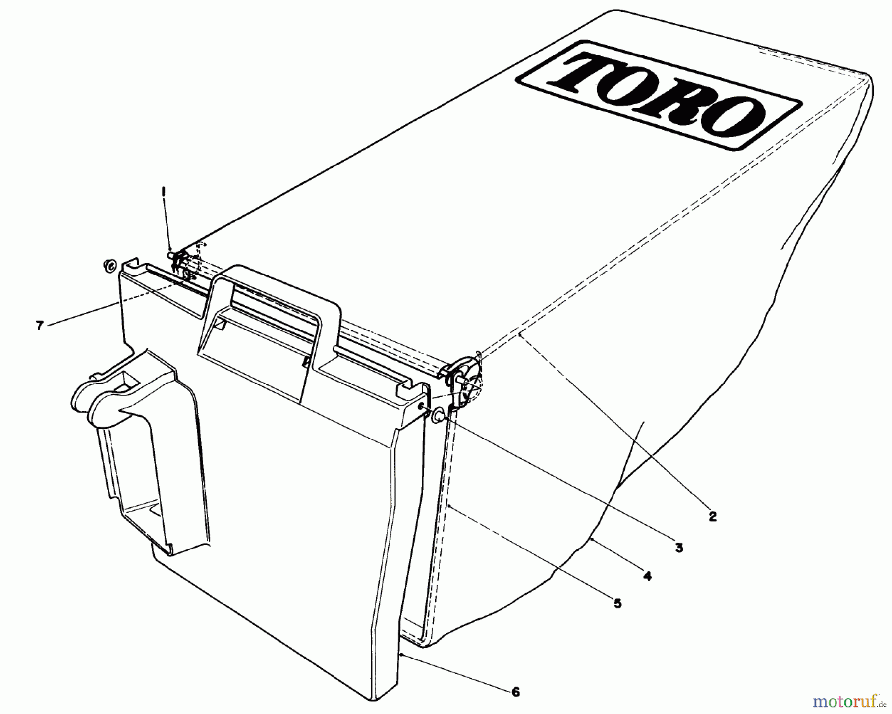 Toro Neu Mowers, Walk-Behind Seite 1 20574 - Toro Lawnmower, 1989 (9000001-9999999) GRASS BAG ASSEMBLY NO. 11-4949