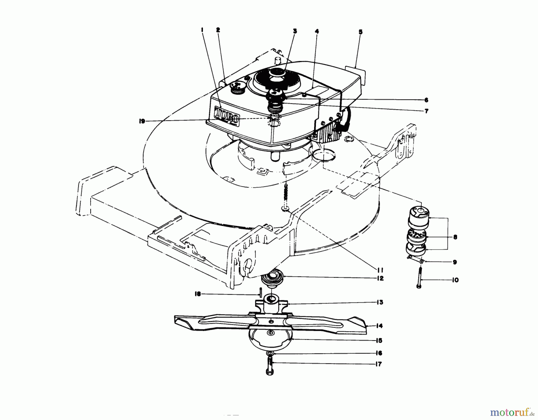 Toro Neu Mowers, Walk-Behind Seite 1 20575 - Toro Lawnmower, 1978 (8000001-8007500) ENGINE ASSEMBLY