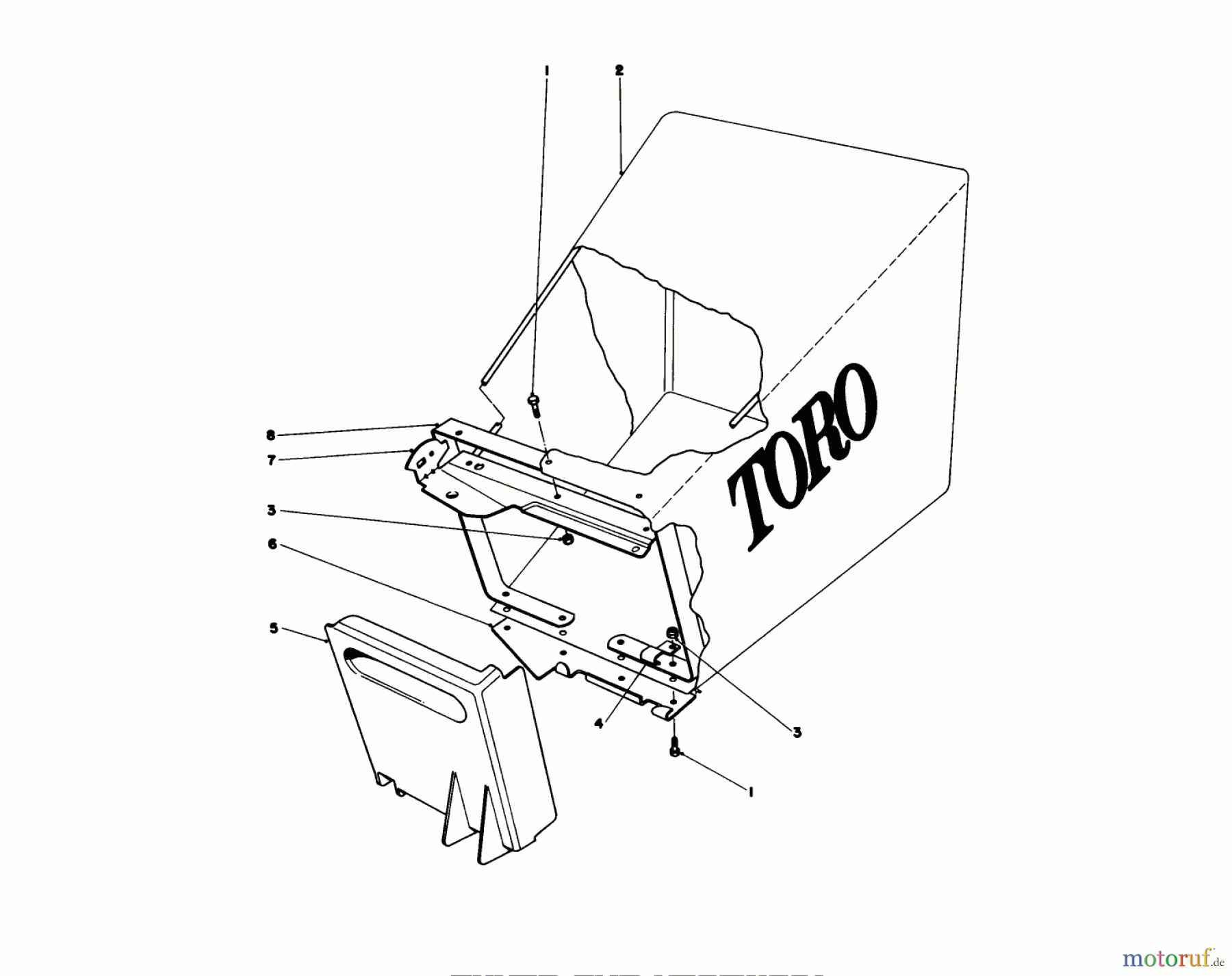Toro Neu Mowers, Walk-Behind Seite 1 20575 - Toro Lawnmower, 1978 (8000001-8007500) GRASS BAG ASSEMBLY