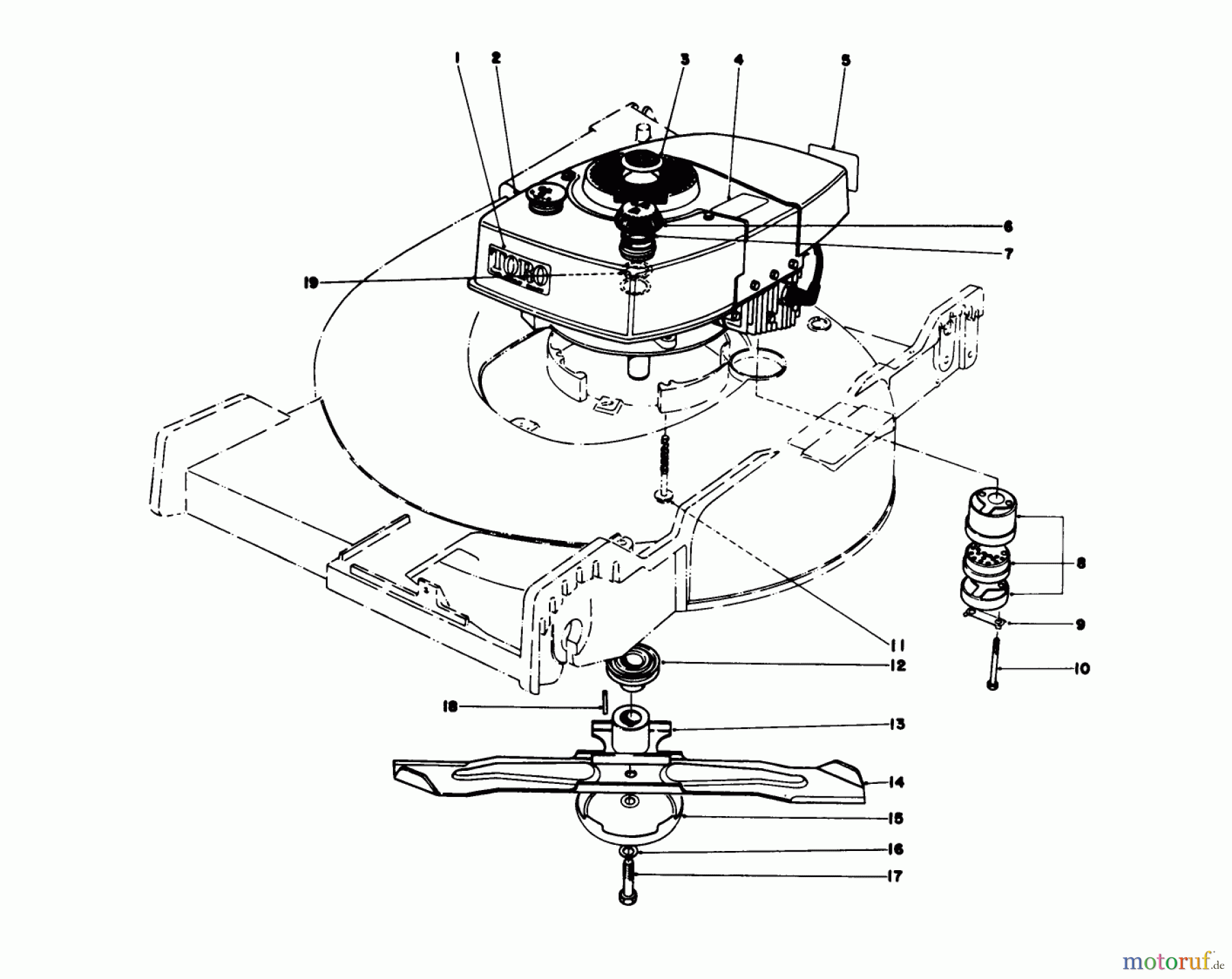 Toro Neu Mowers, Walk-Behind Seite 1 20575 - Toro Lawnmower, 1978 (8007501-8999999) ENGINE ASSEMBLY