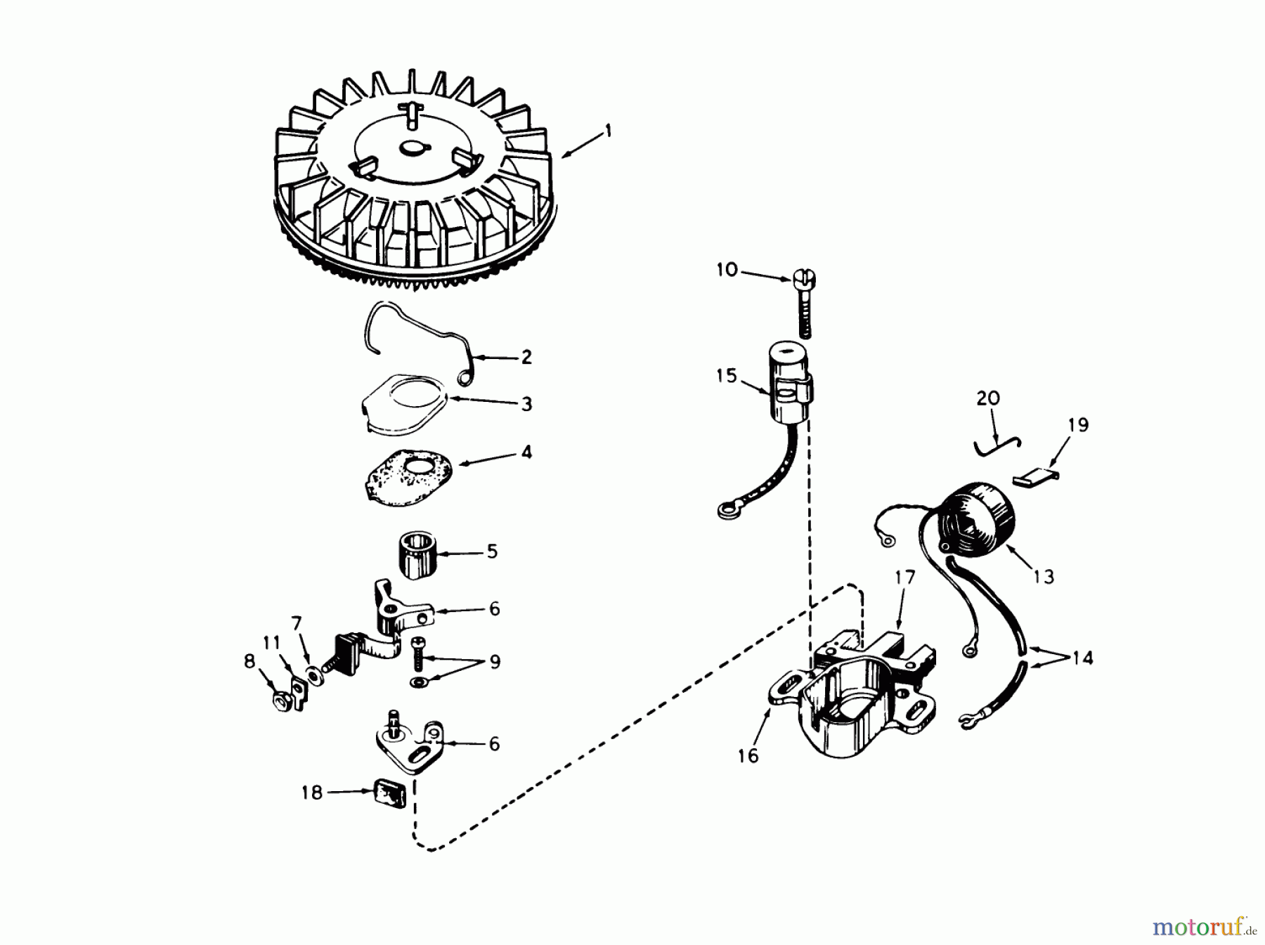 Toro Neu Mowers, Walk-Behind Seite 1 20575 - Toro Lawnmower, 1978 (8007501-8999999) MAGNETO NO. 610793A