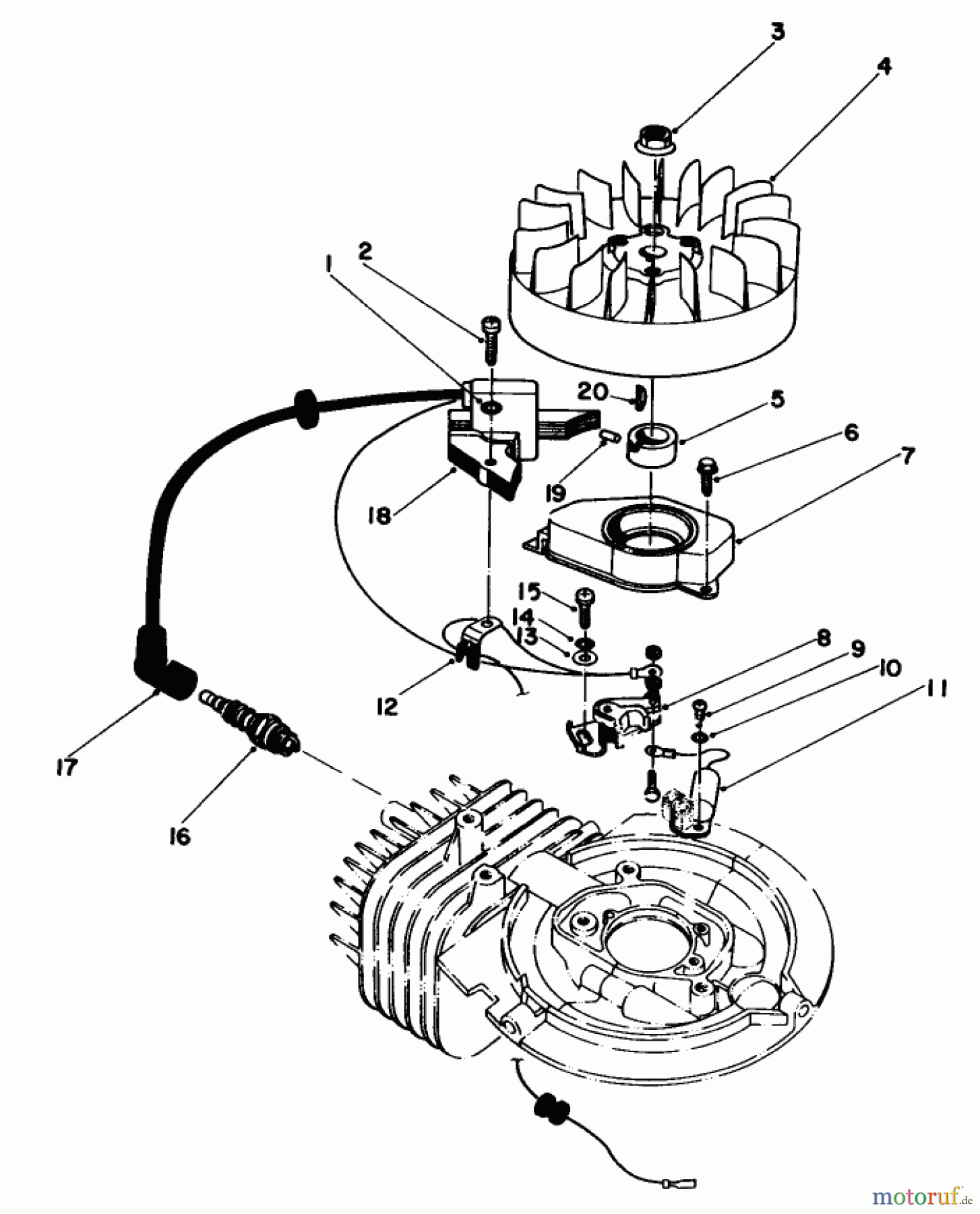 Toro Neu Mowers, Walk-Behind Seite 1 20581 - Toro Lawnmower, 1983 (3000001-3999999) FLYWHEEL & MAGNETO ASSEMBLY